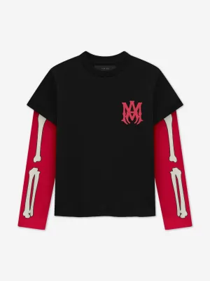 Amiri Kids Bones Long Sleeve T-Shirt in Black