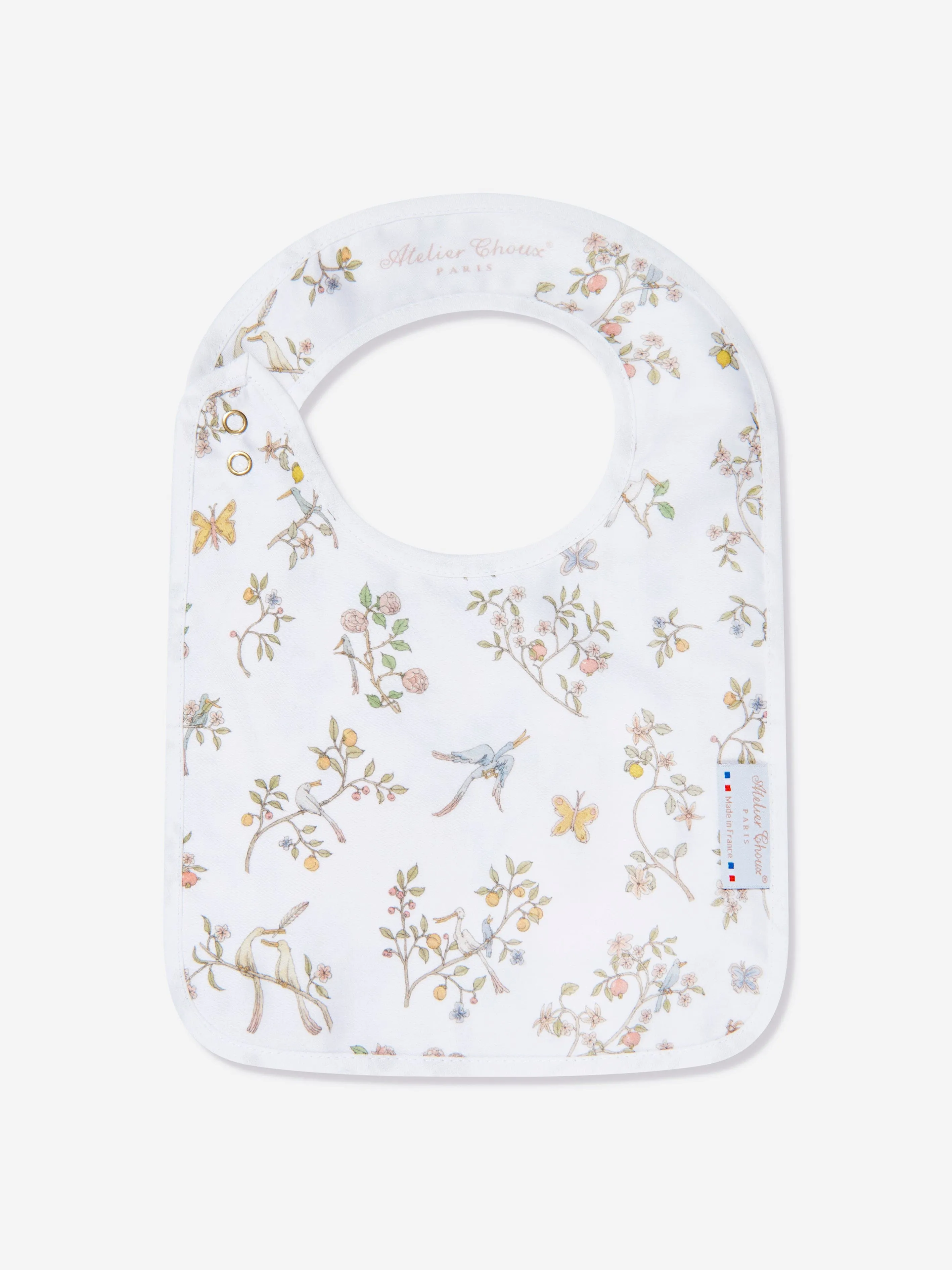 Atelier Choux Baby Girls In Bloom Swaddle And Satin Bib Gift Set in Pink