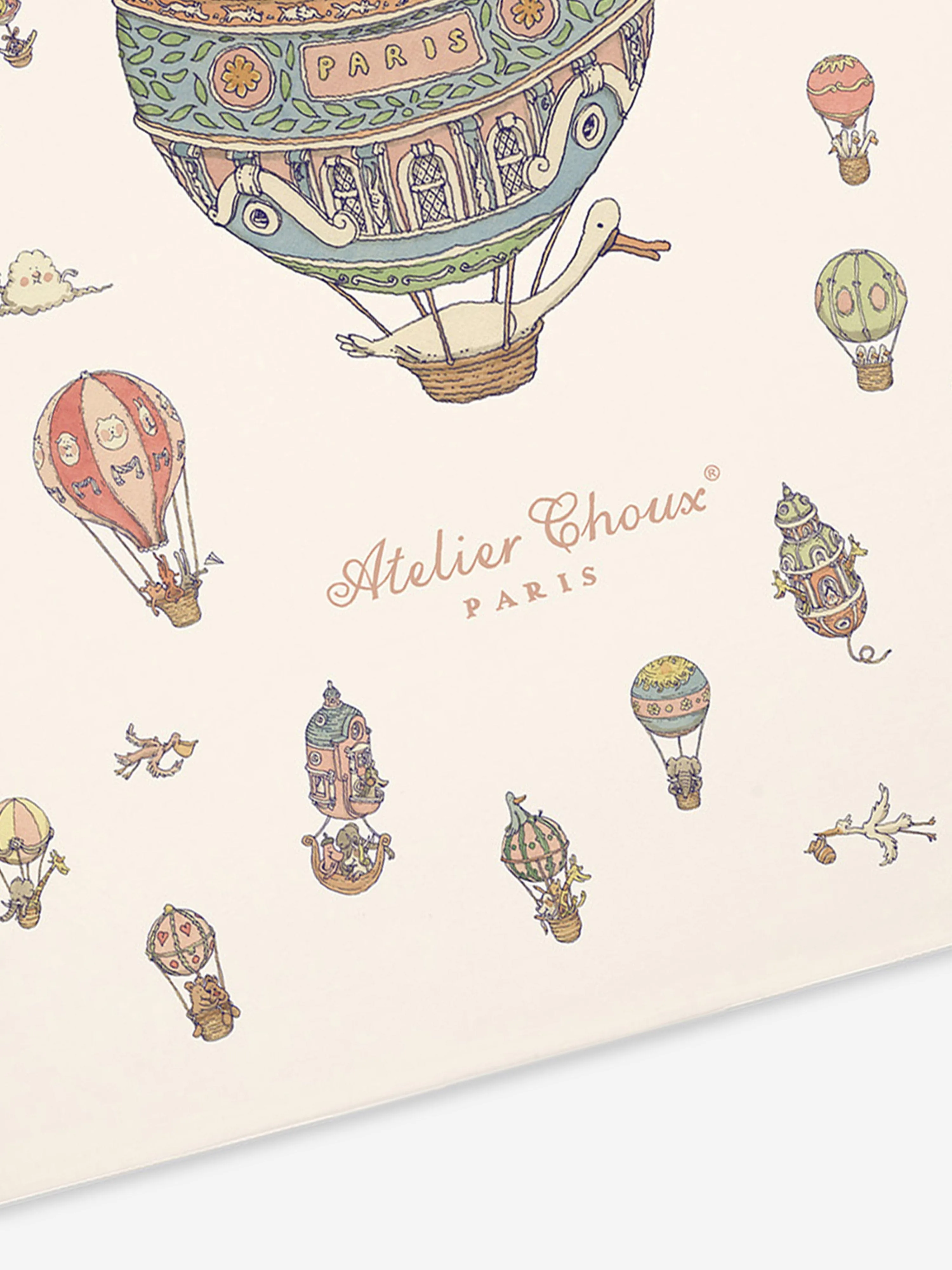 Atelier Choux Baby Hot Air Balloons Cashmere Blanket in Ivory (100 cm x 80 cm)