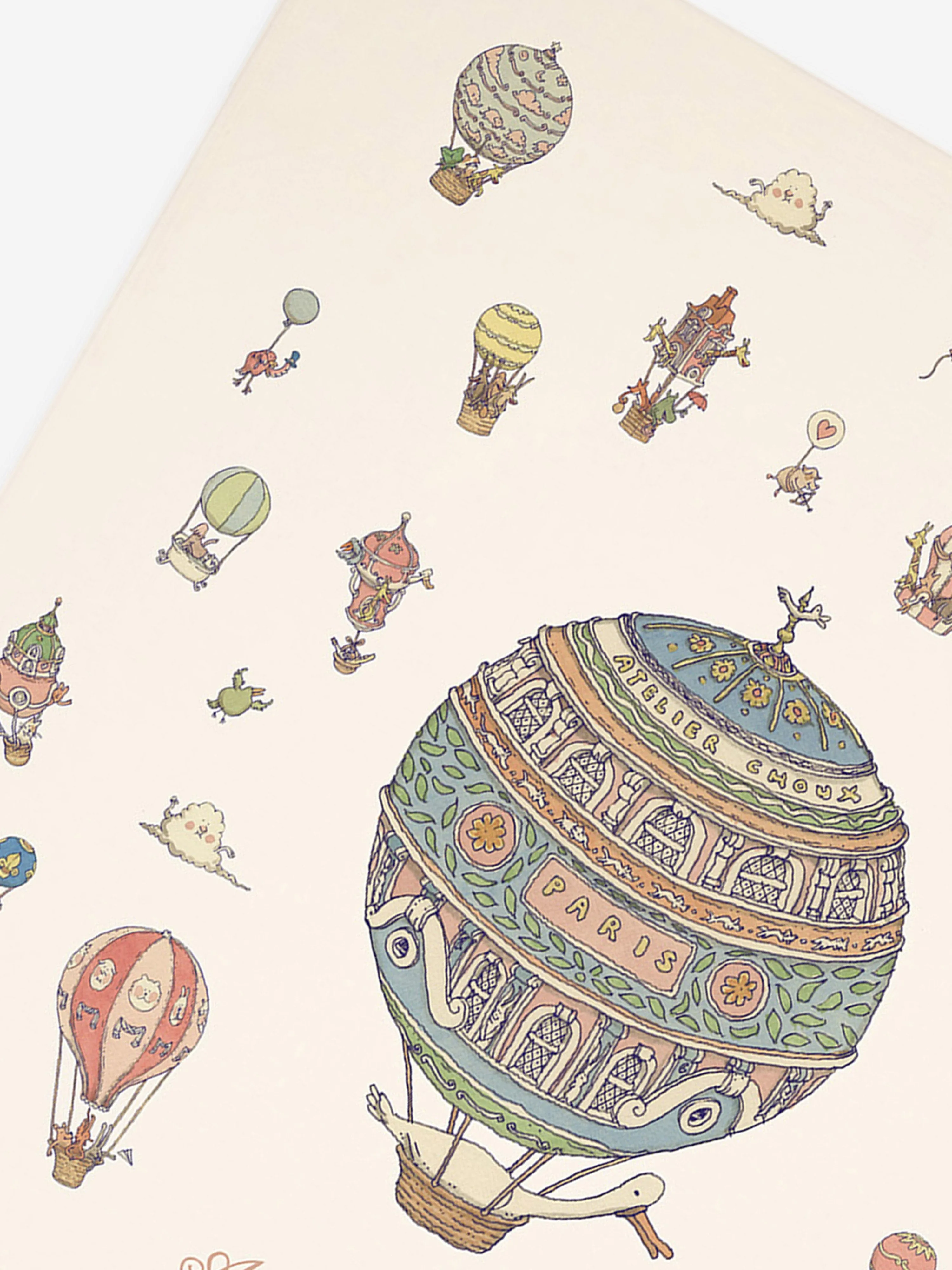 Atelier Choux Baby Hot Air Balloons Cashmere Blanket in Ivory (100 cm x 80 cm)
