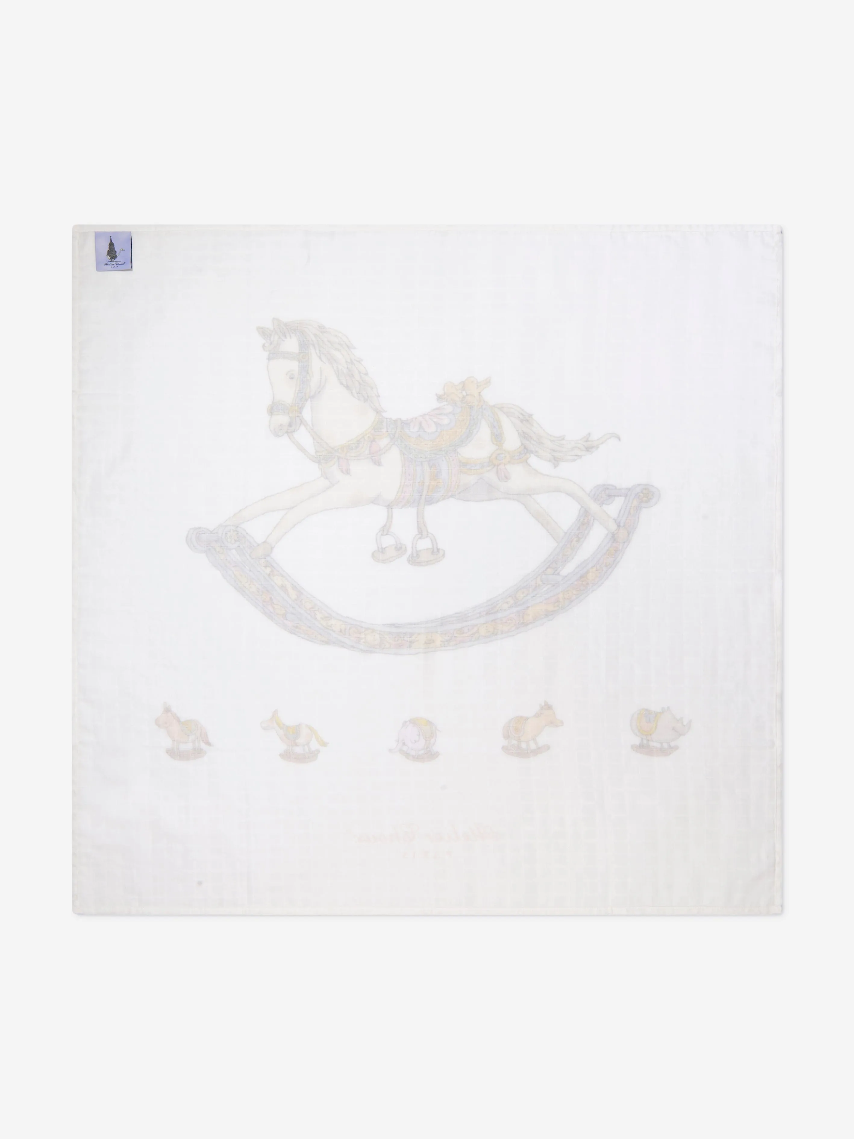 Atelier Choux Baby Rocking Horse Swaddle in White (100cm)