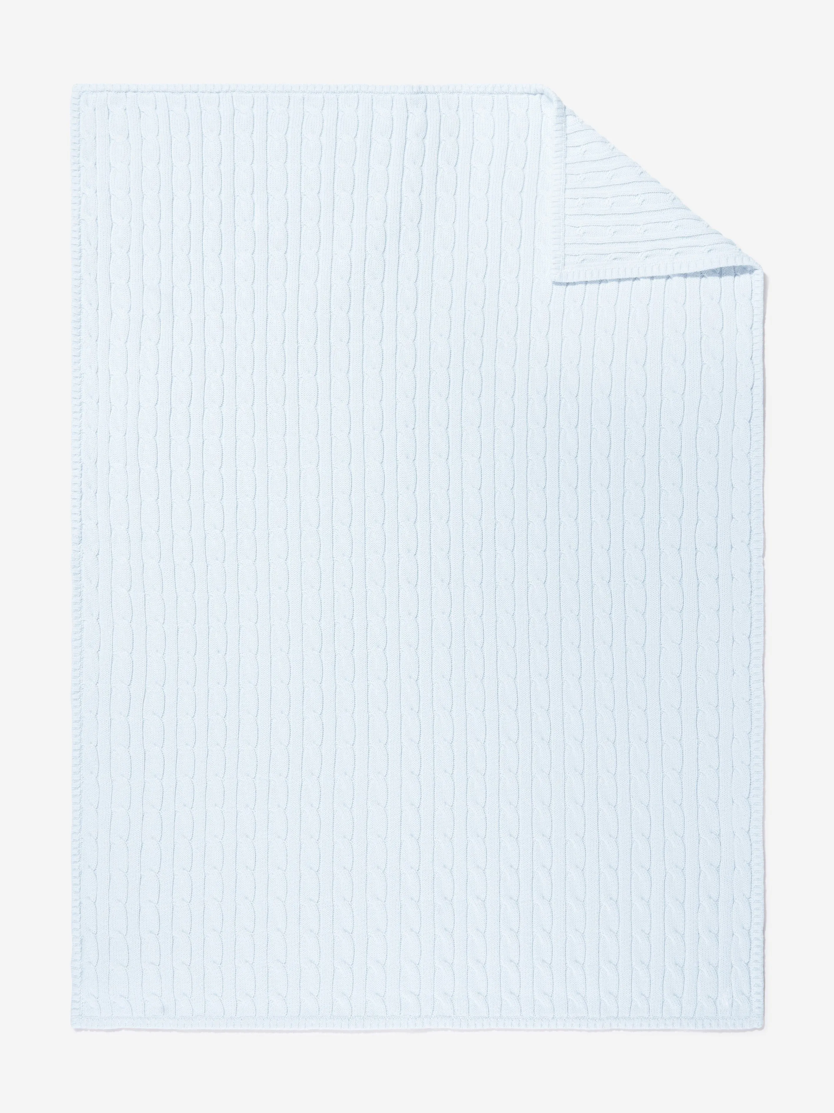 Baby Boys Cotton Cable Knit Blanket in Blue (101cm)