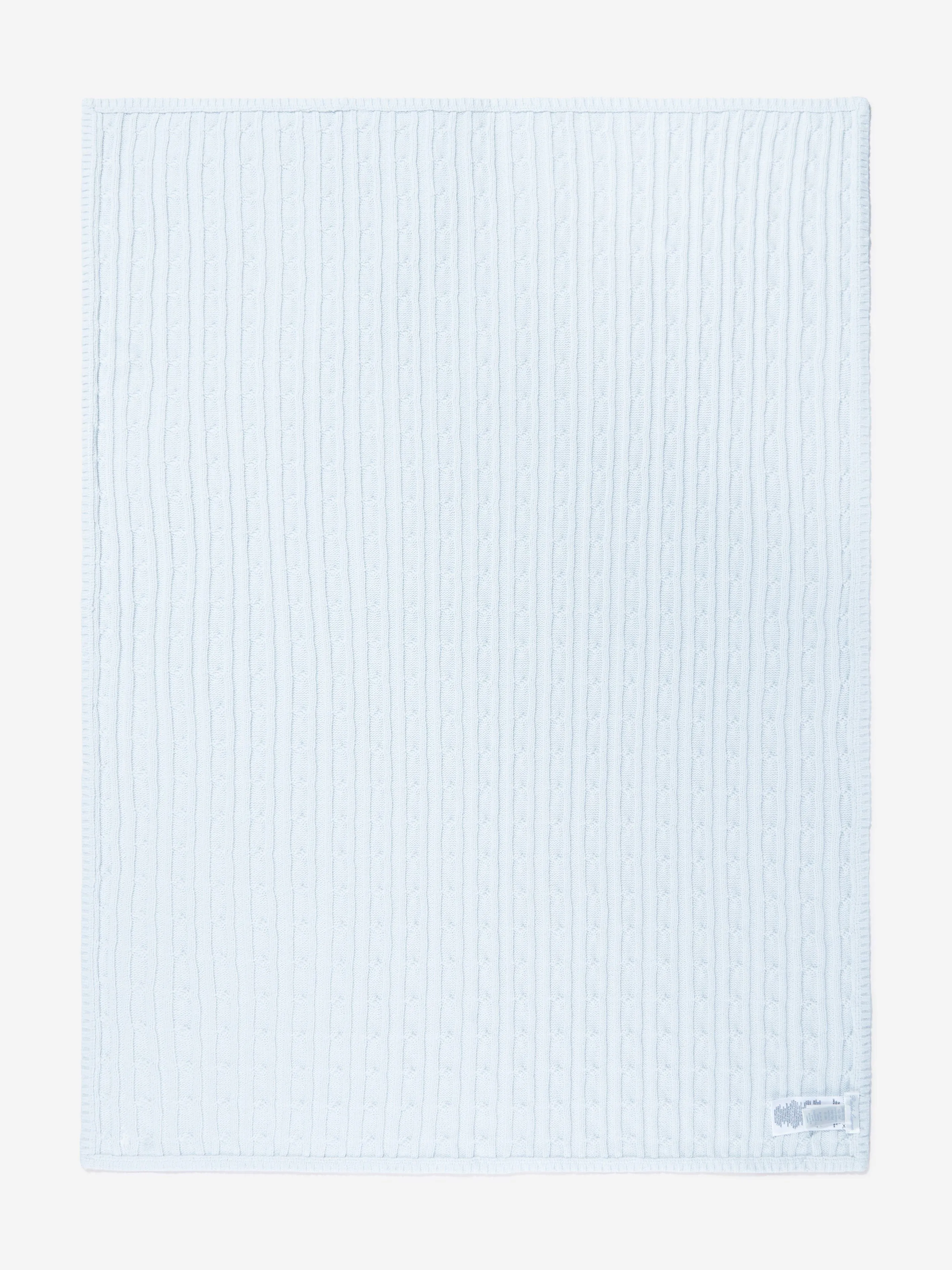 Baby Boys Cotton Cable Knit Blanket in Blue (101cm)