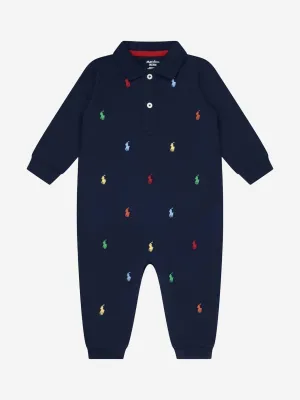 Baby Boys Logo Romper in Navy