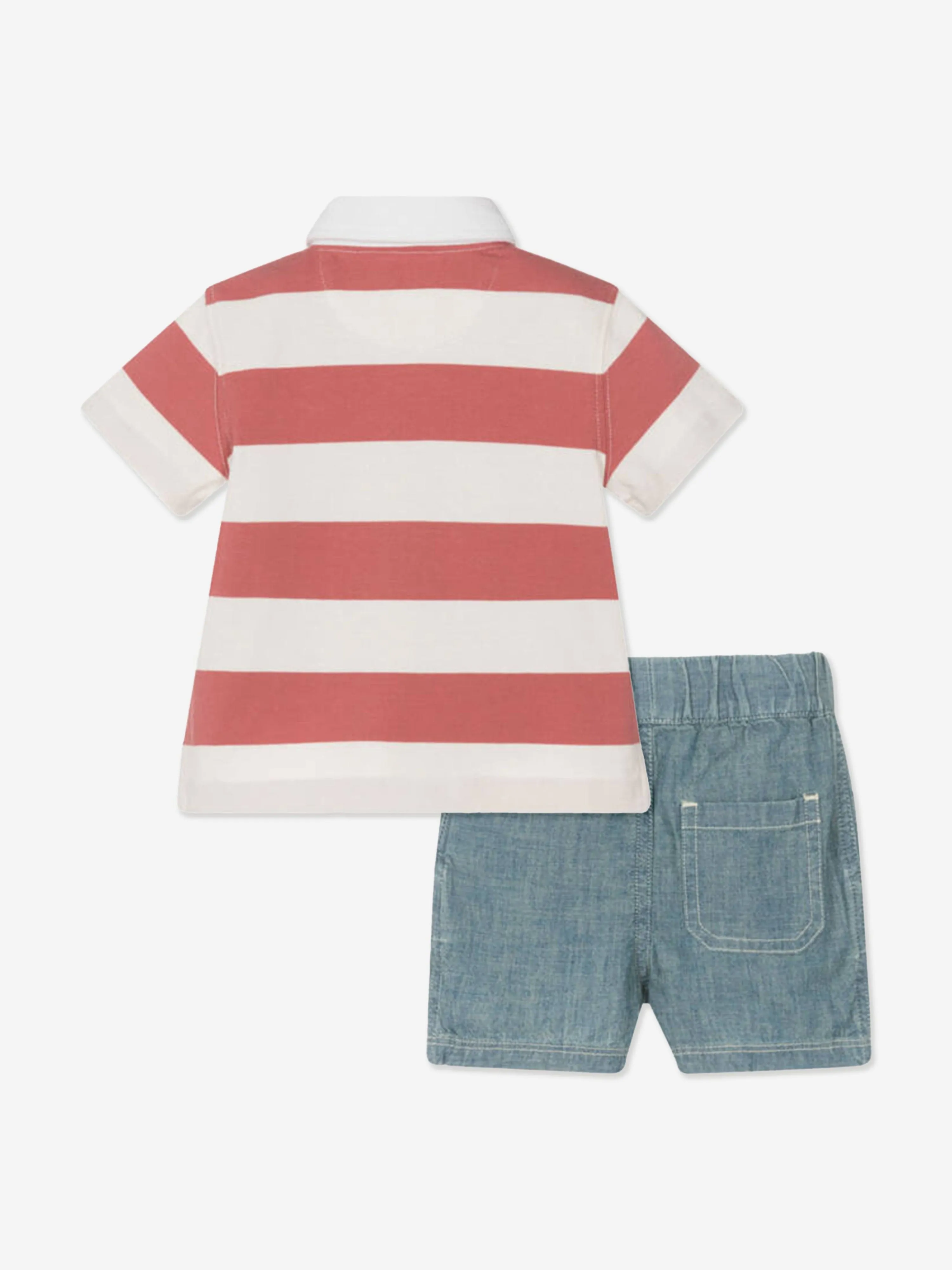 Baby Boys Rugby Top and Shorts Set in Multicolour