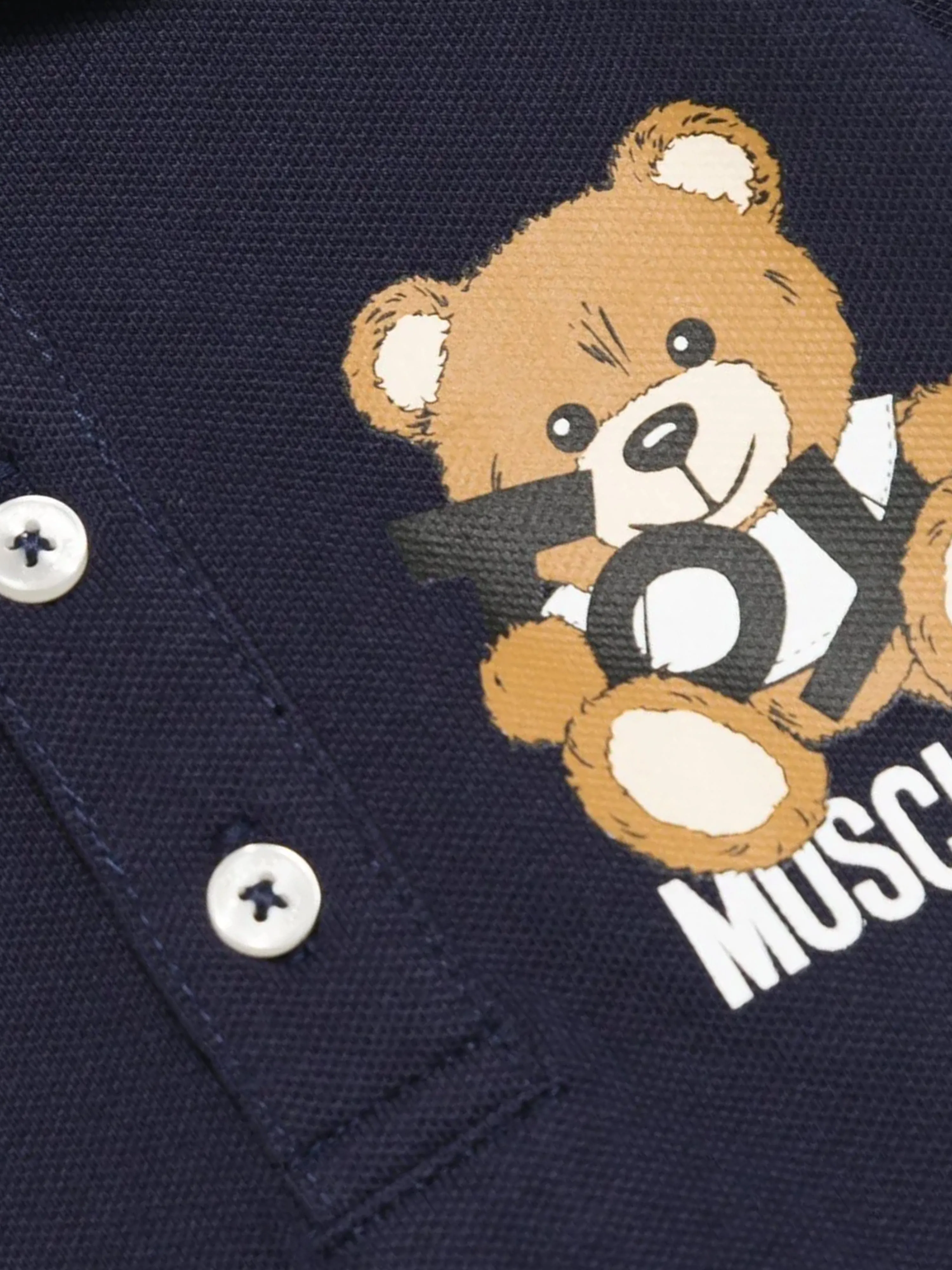 Baby Boys Teddy Bear Polo Shirt in Navy