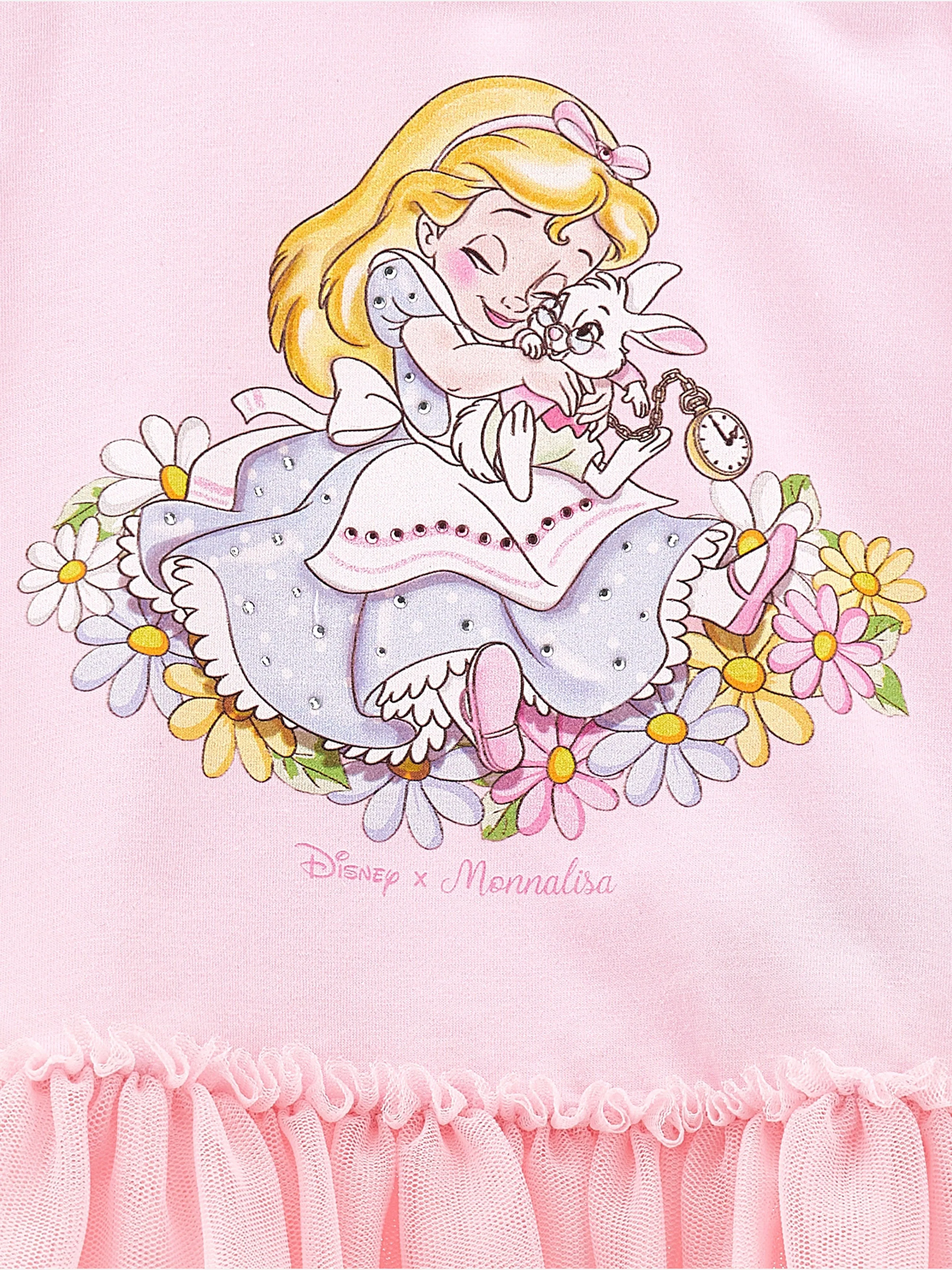 Baby Girls Alice In Wonderland T-Shirt in Pink
