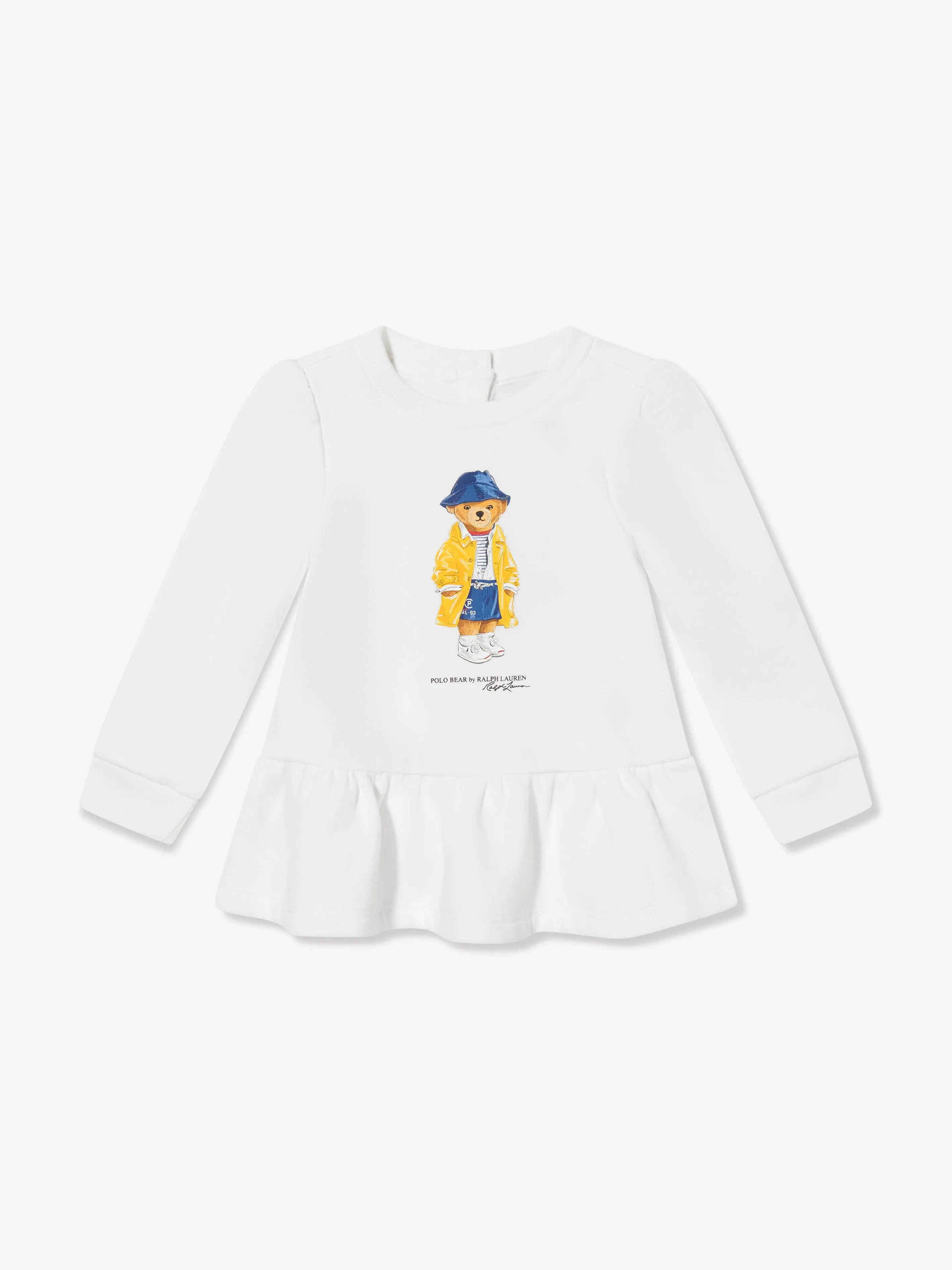 Baby Girls Bear Leggings Set in White