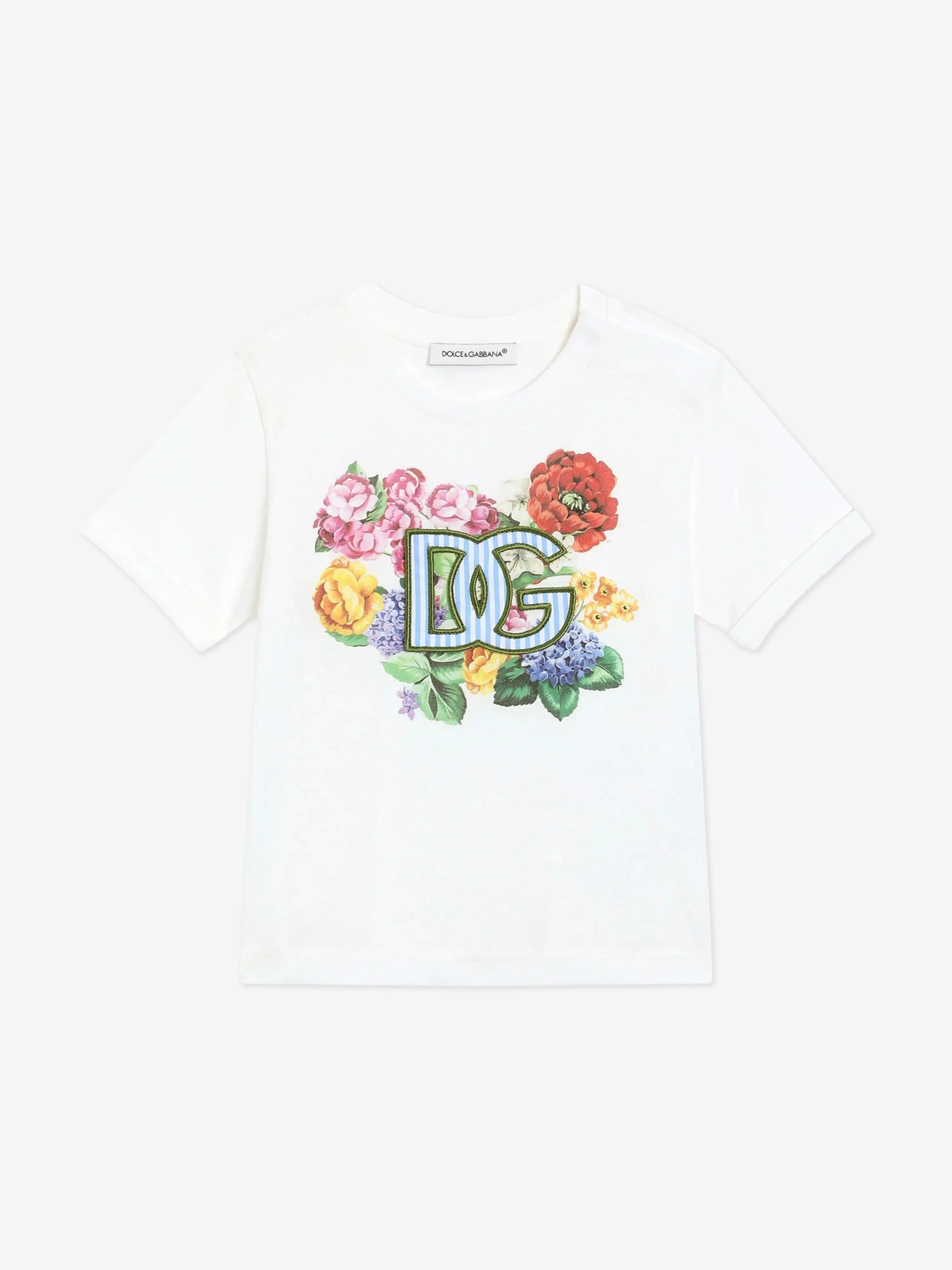 Baby Girls Floral Logo T-Shirt in White