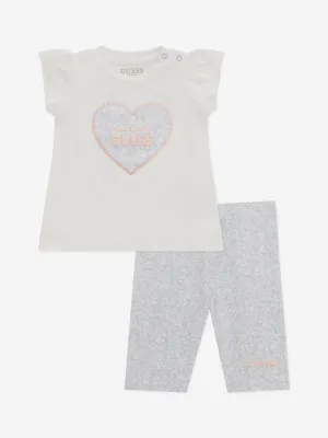 Baby Girls Legging Set in White