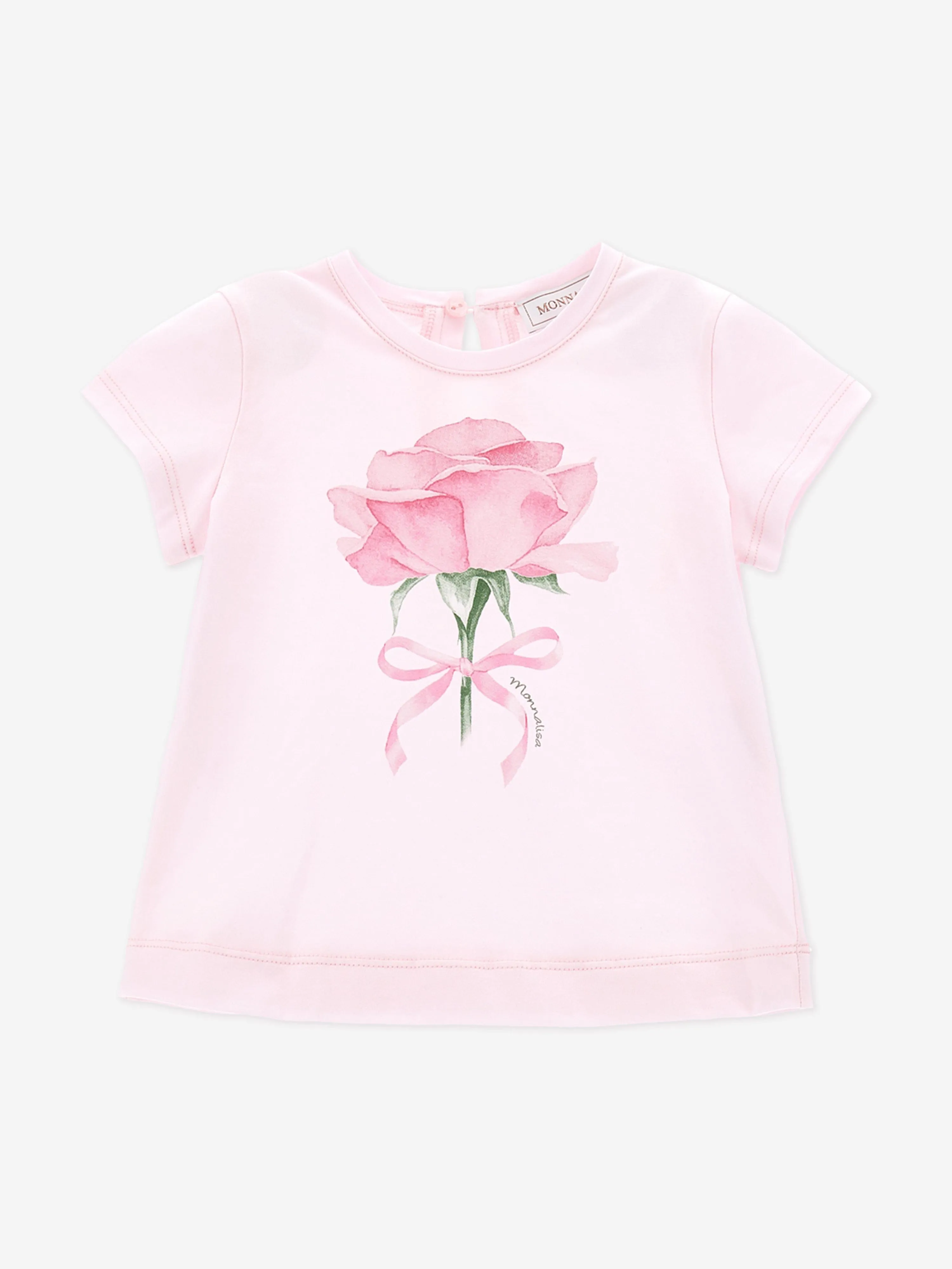 Baby Girls Rose Print T-Shirt in Pink