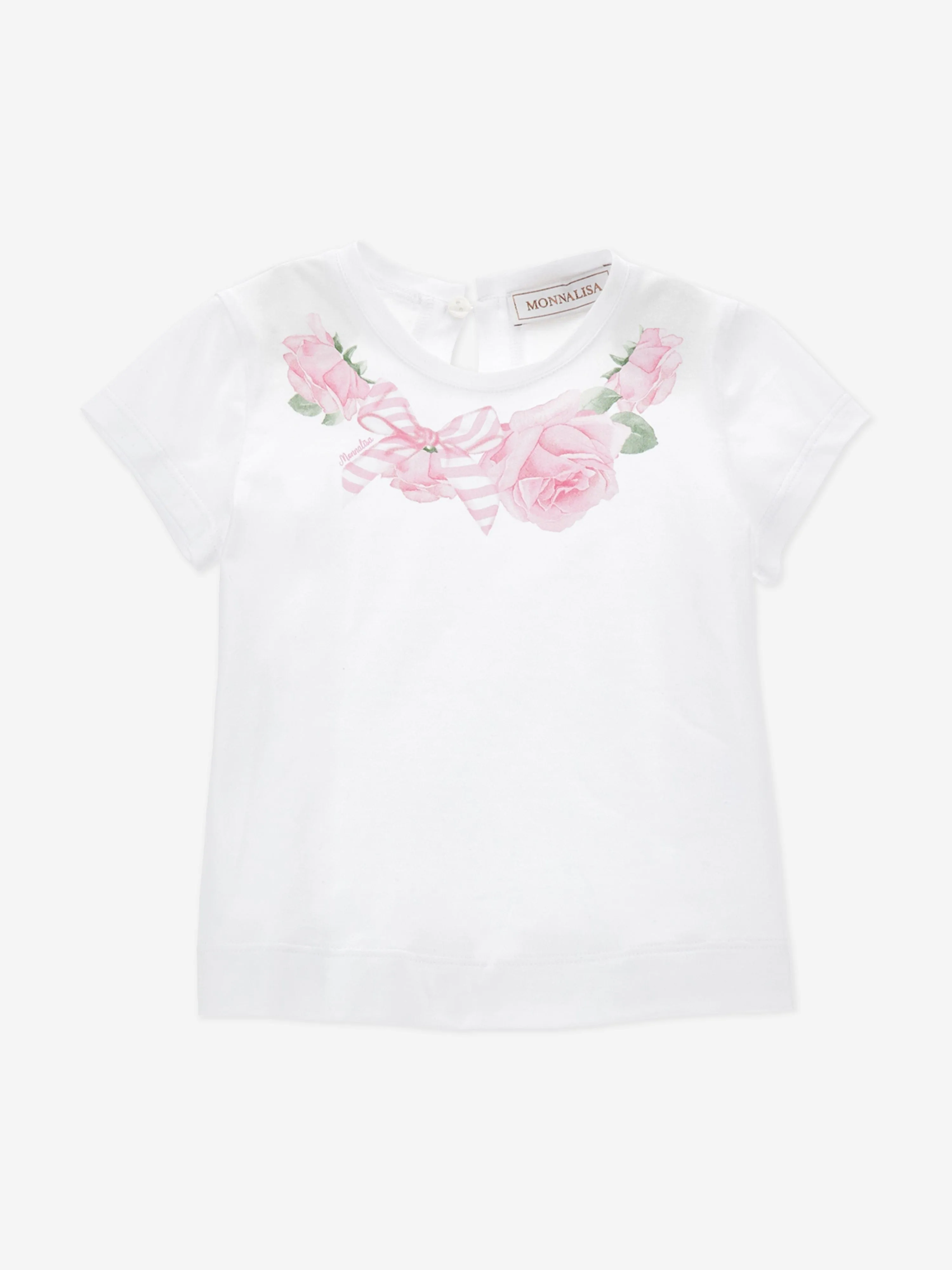 Baby Girls Rose Print T-Shirt in White