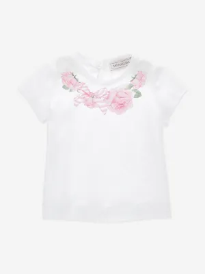 Baby Girls Rose Print T-Shirt in White