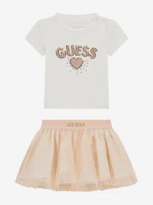 Baby Girls Skirt Set in White
