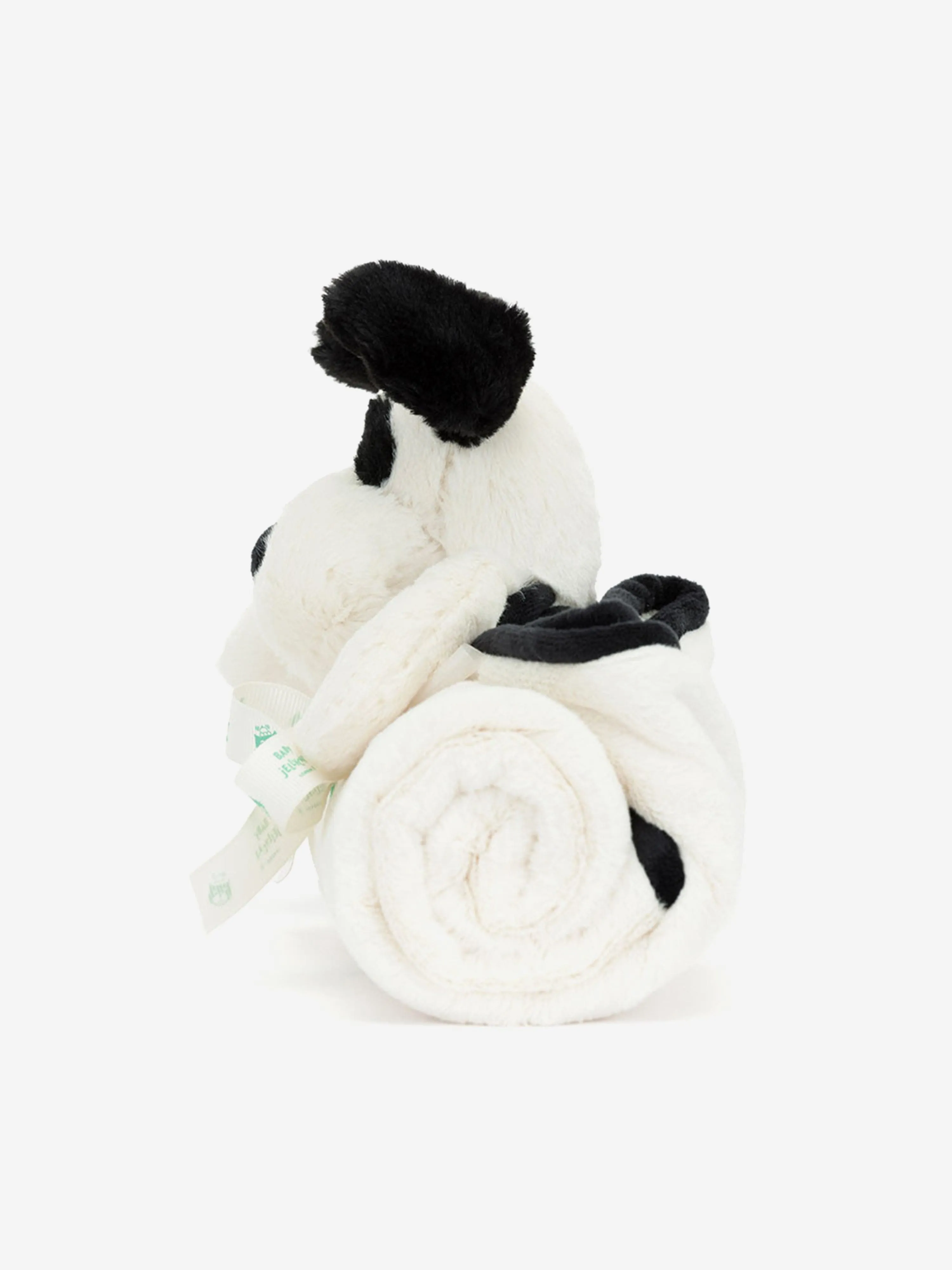 Bashful Black & Cream Puppy Blankie in White (70cm)