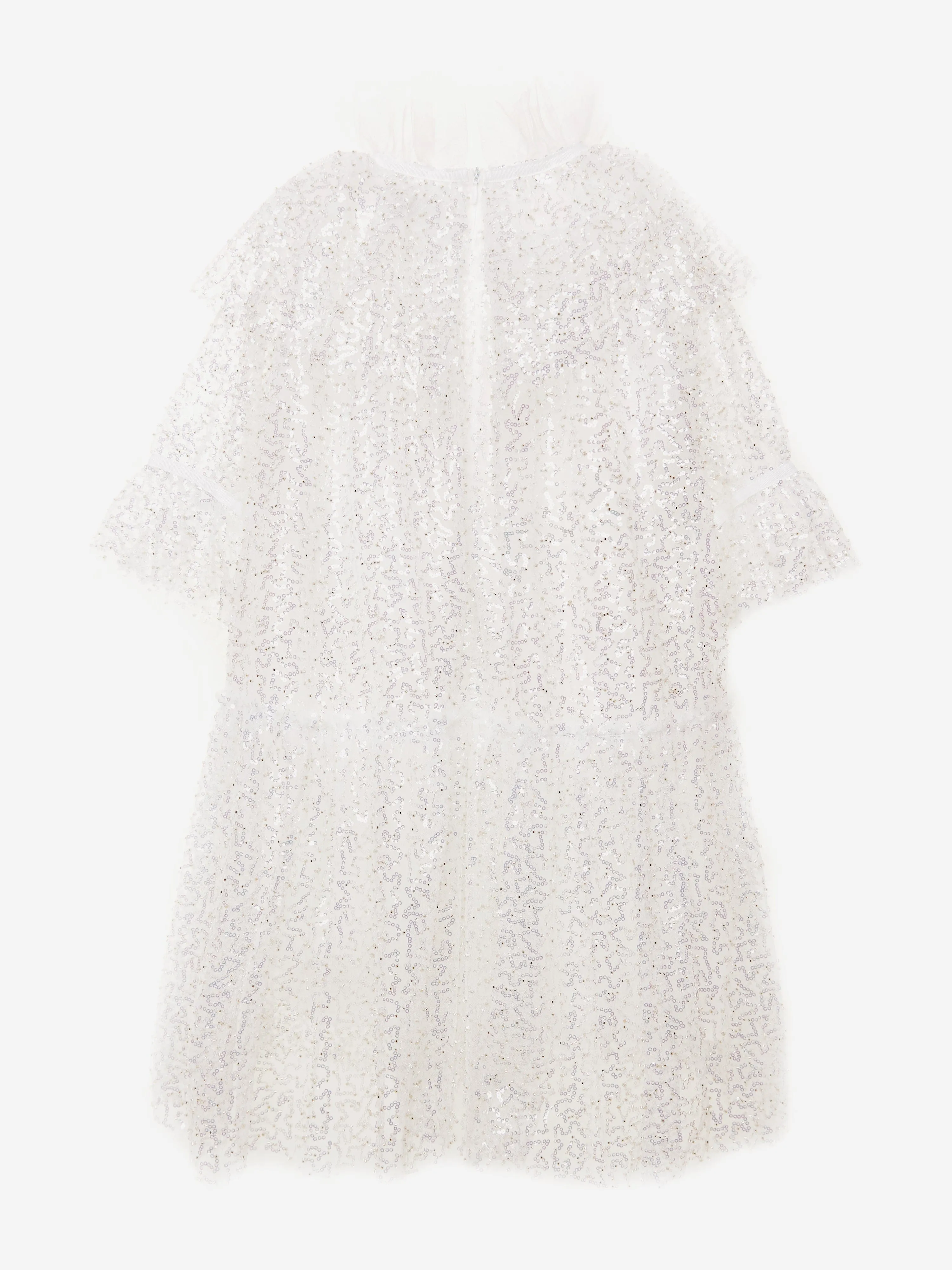 BCBG Girls Sequin Tulle Dress in White