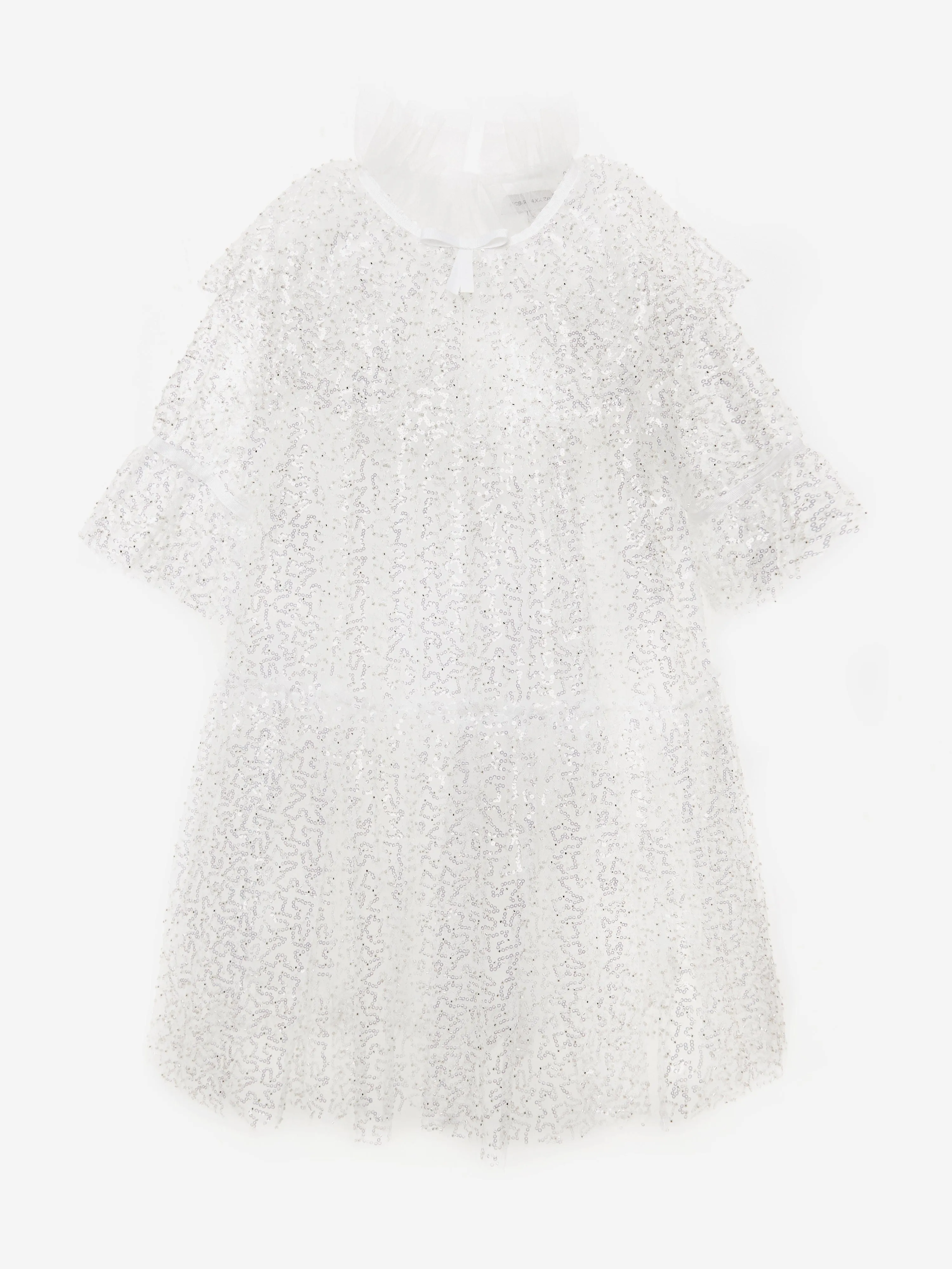 BCBG Girls Sequin Tulle Dress in White