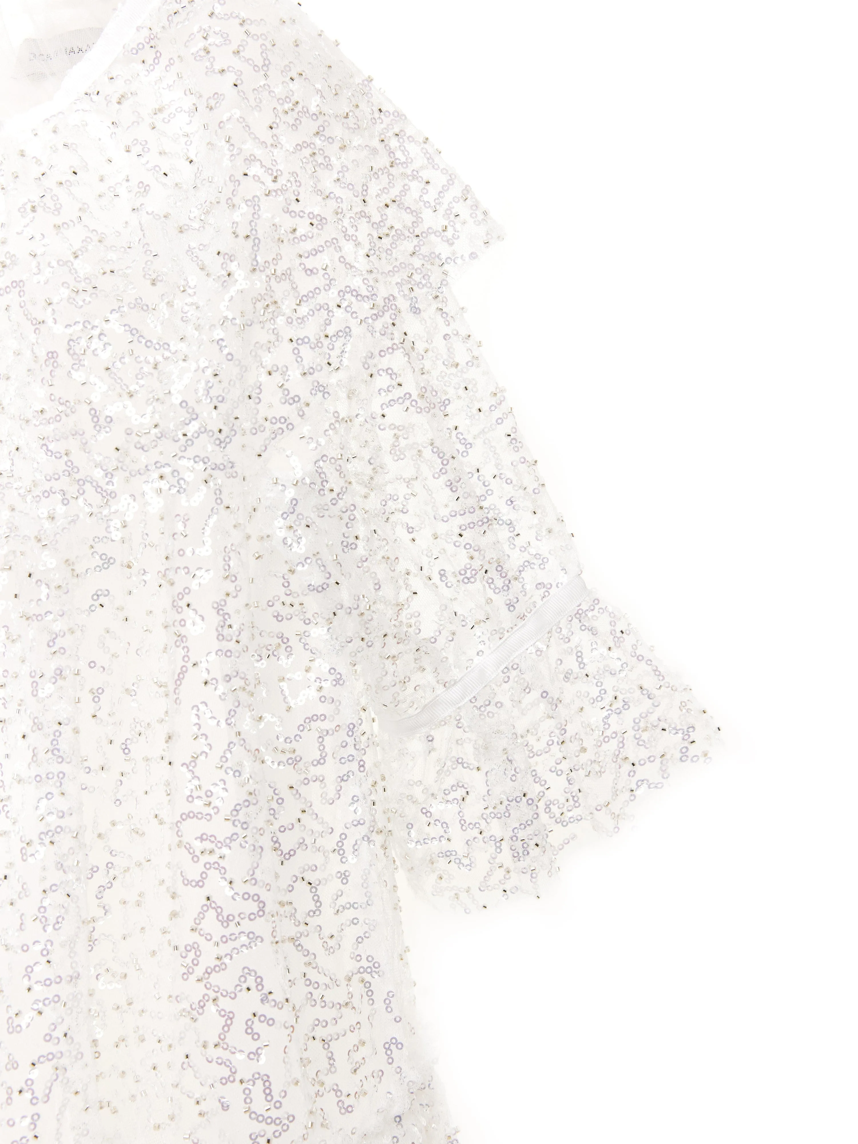 BCBG Girls Sequin Tulle Dress in White