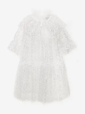 BCBG Girls Sequin Tulle Dress in White