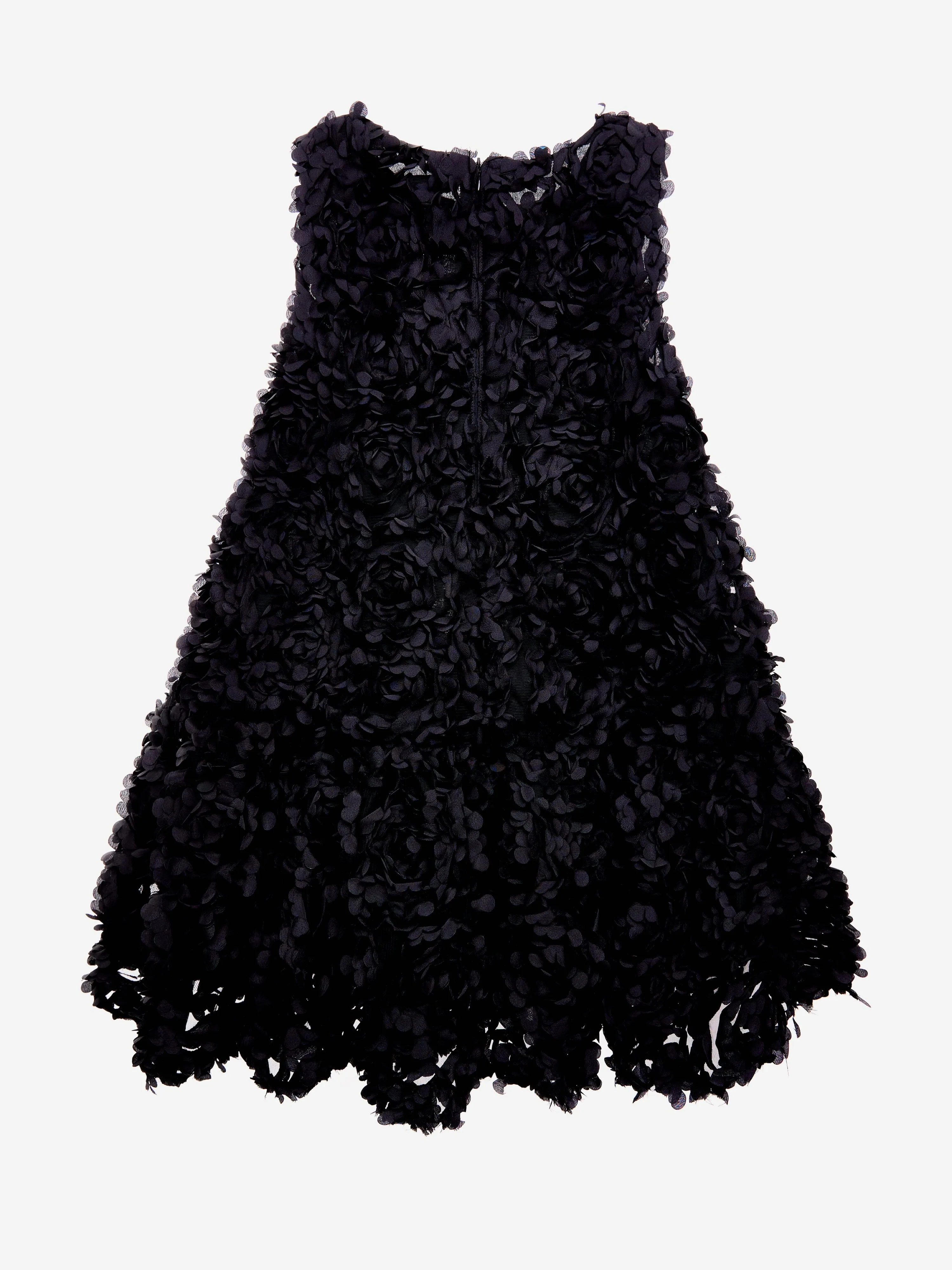 BCBG Girls Tulle Rose Dress in Black