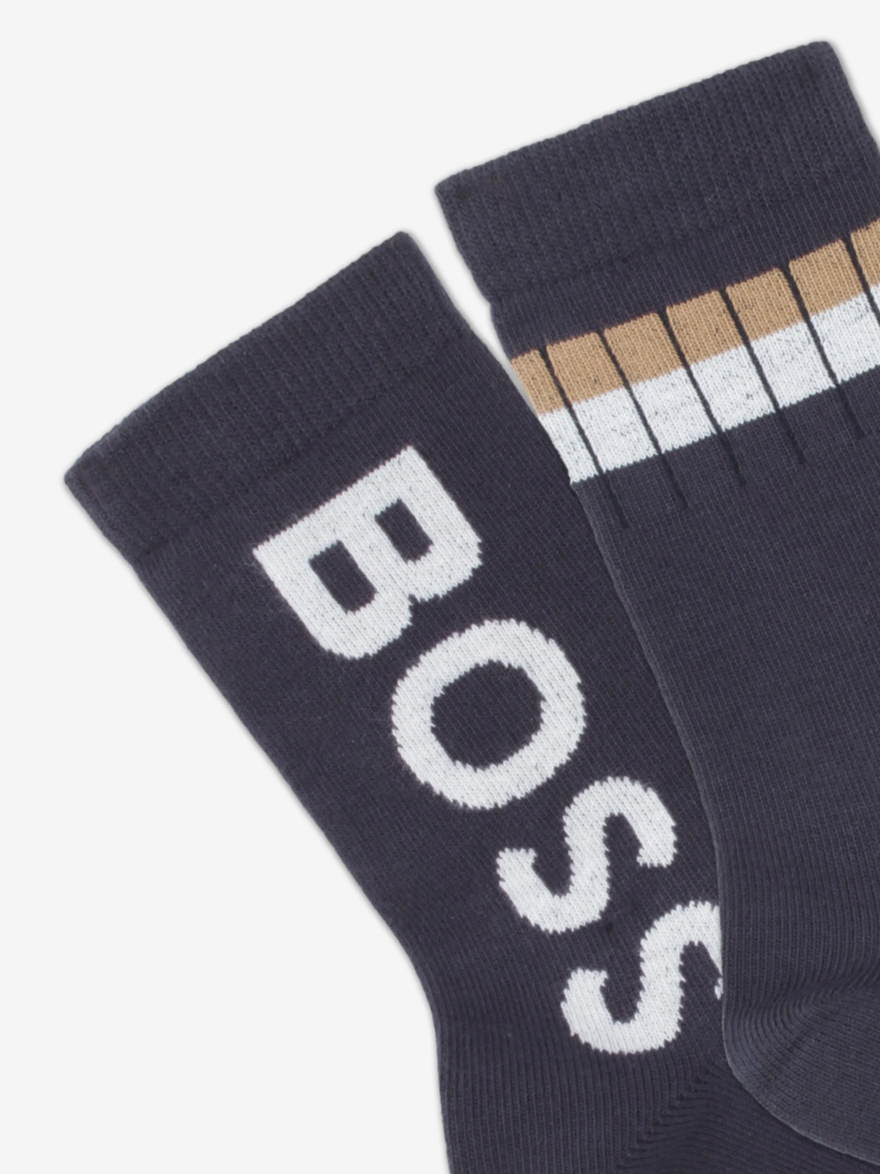 BOSS Boys Branded Socks Set (2 Pairs) in Navy