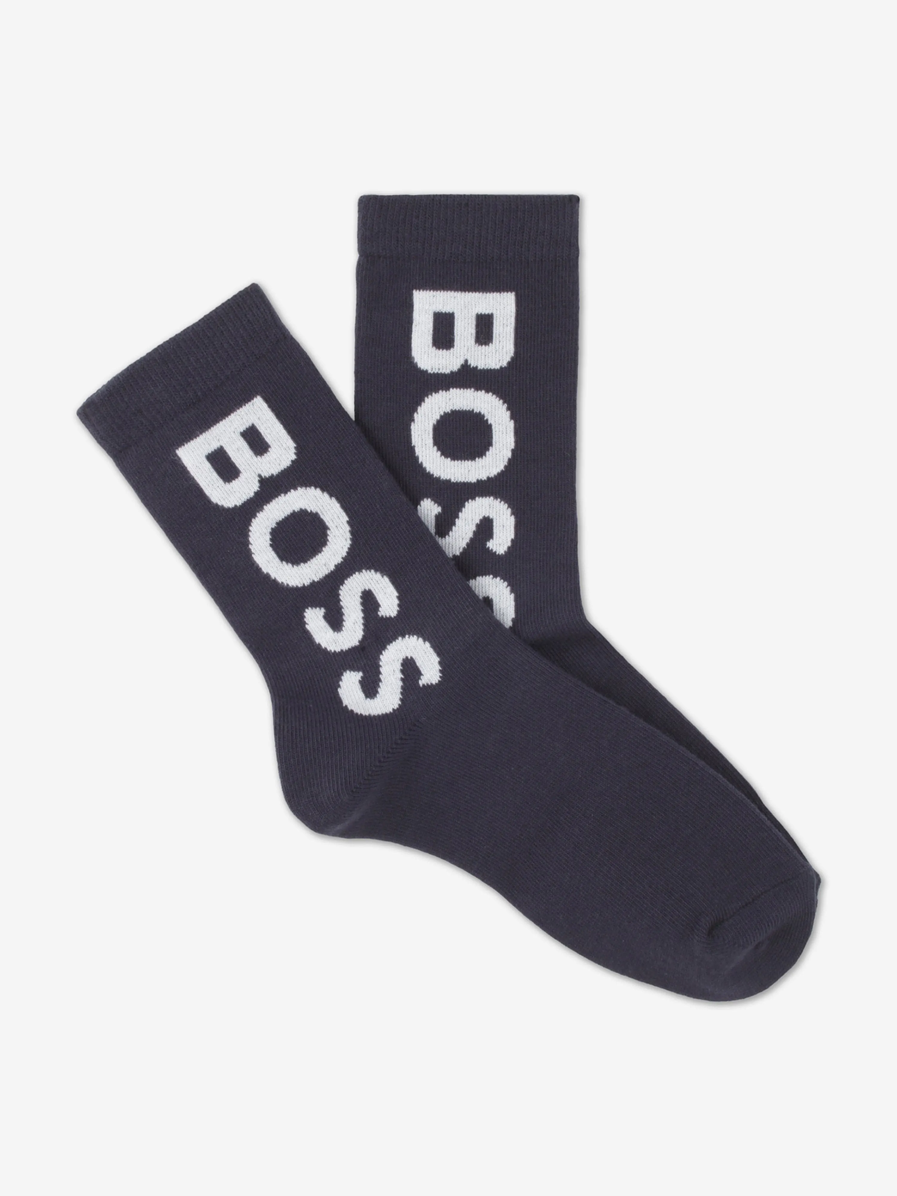 BOSS Boys Branded Socks Set (2 Pairs) in Navy