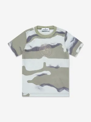 Boys Camo Logo T-Shirt n Blue