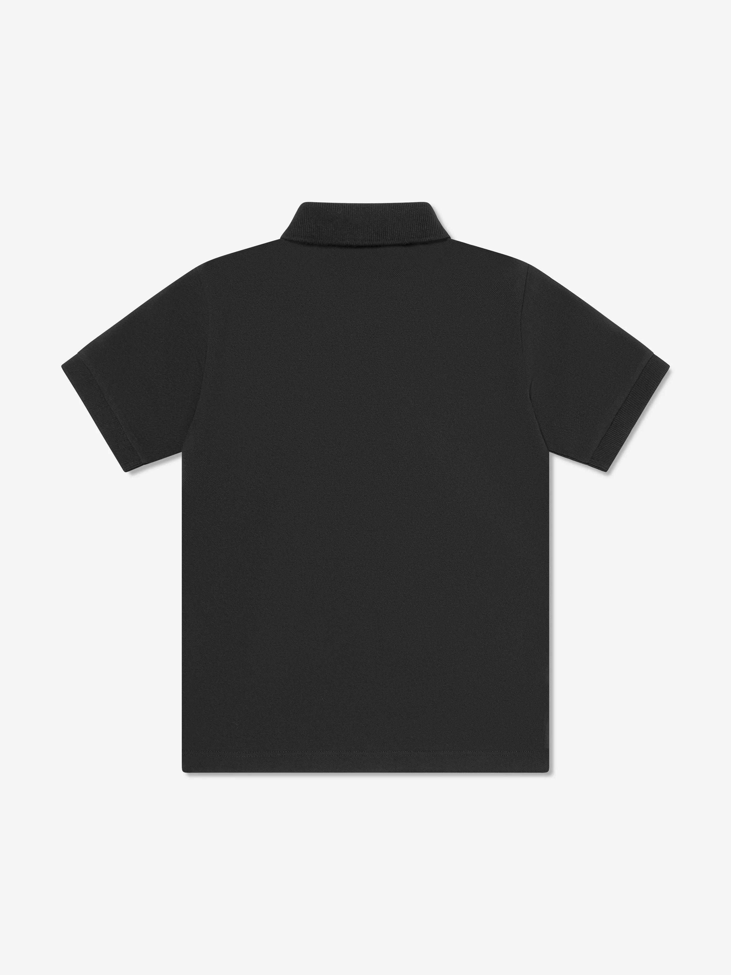 Boys Compass Logo Polo Shirt in Black