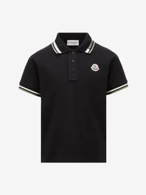 Boys Logo Polo Shirt in Black