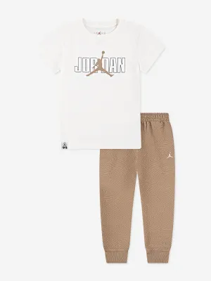 Boys MJ Sneaker School Pant Set in Brown