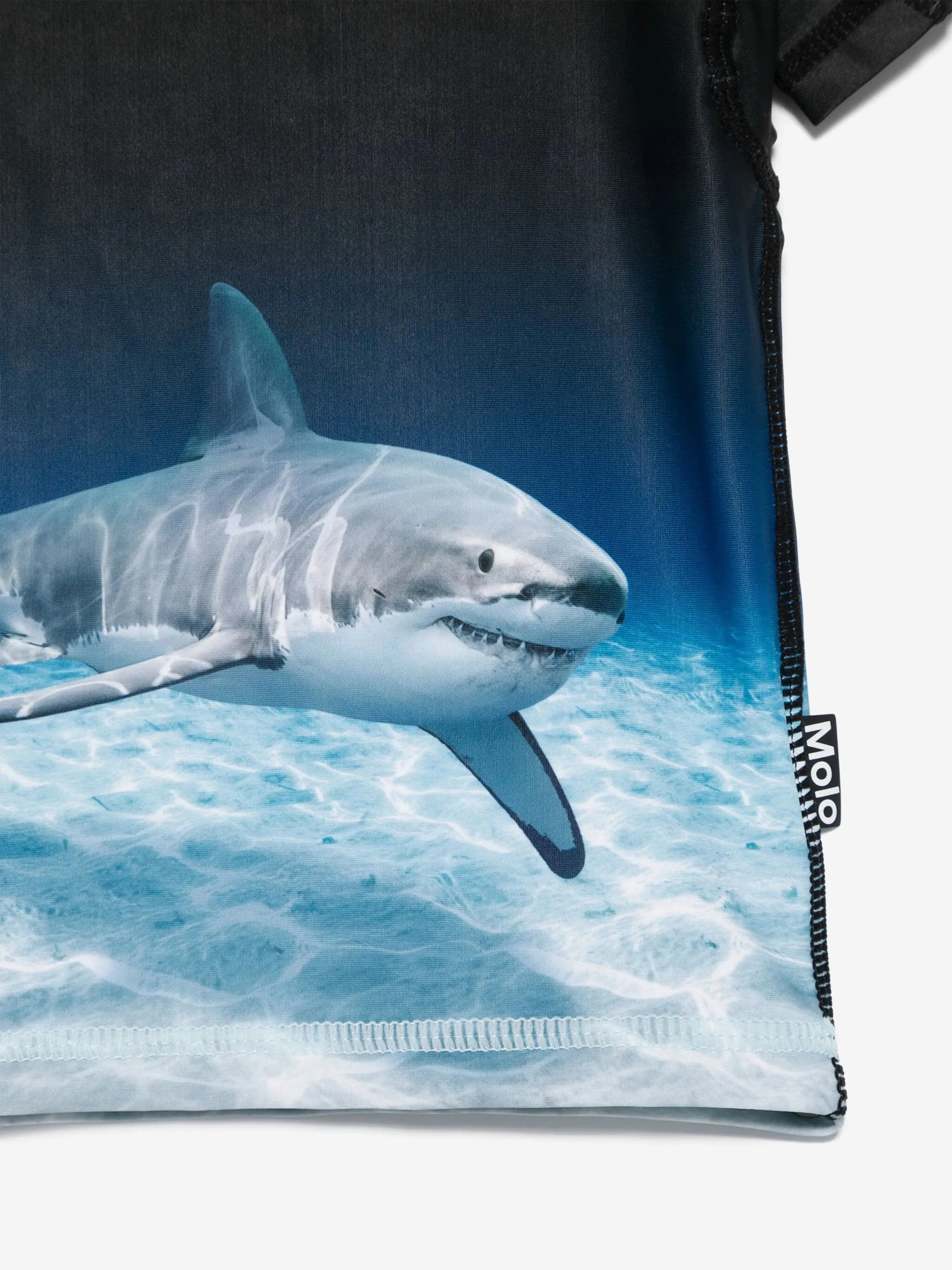 Boys Neptune Faded Shark Rashguard in Black (UPF50 )