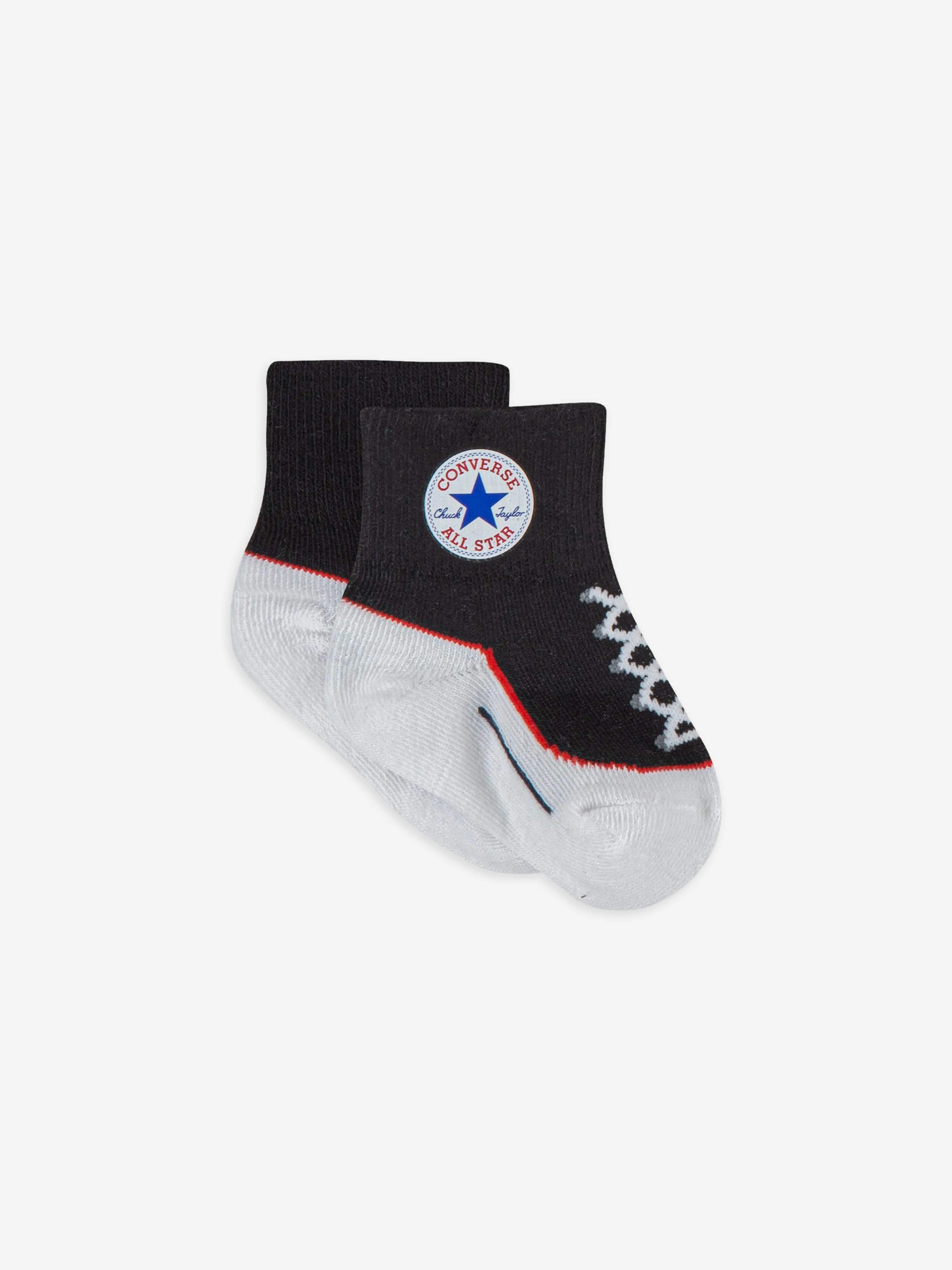 Boys Striated Quarter 3 Pack Socks Set in Black