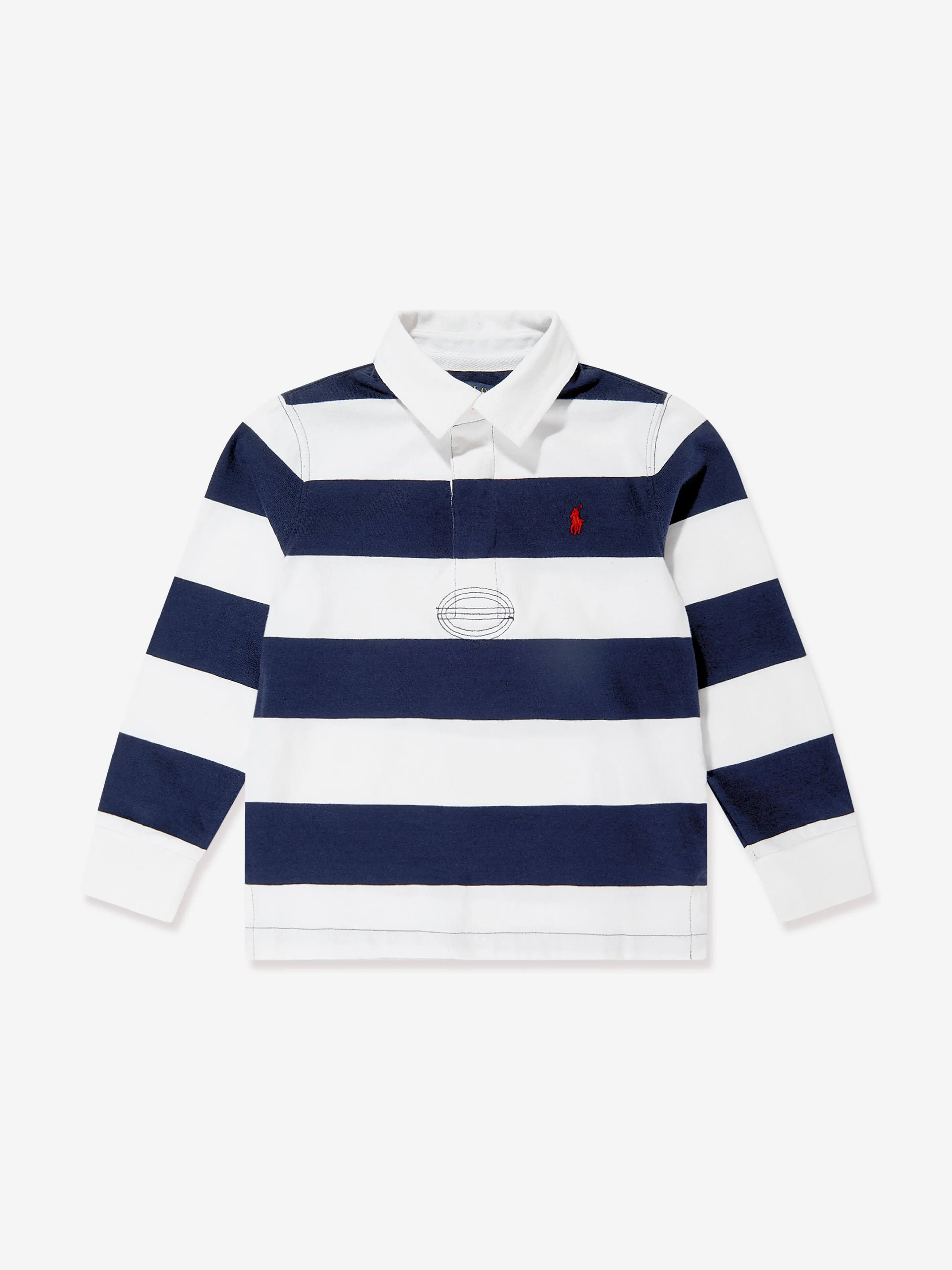 Boys Striped Jersey Rugby Shirt in Navy