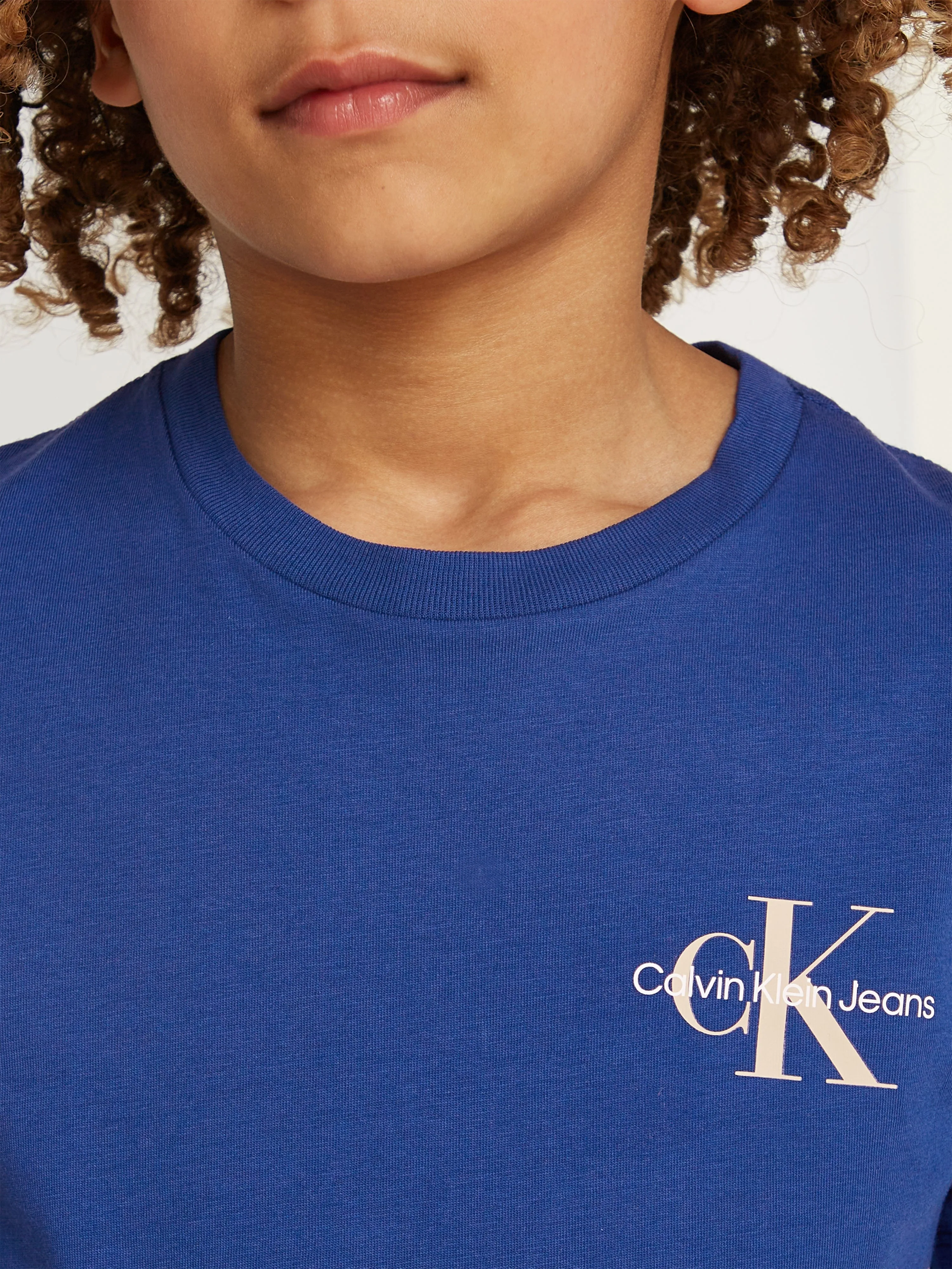 Calvin Klein Kids Chest Monogram T-Shirt in Blue