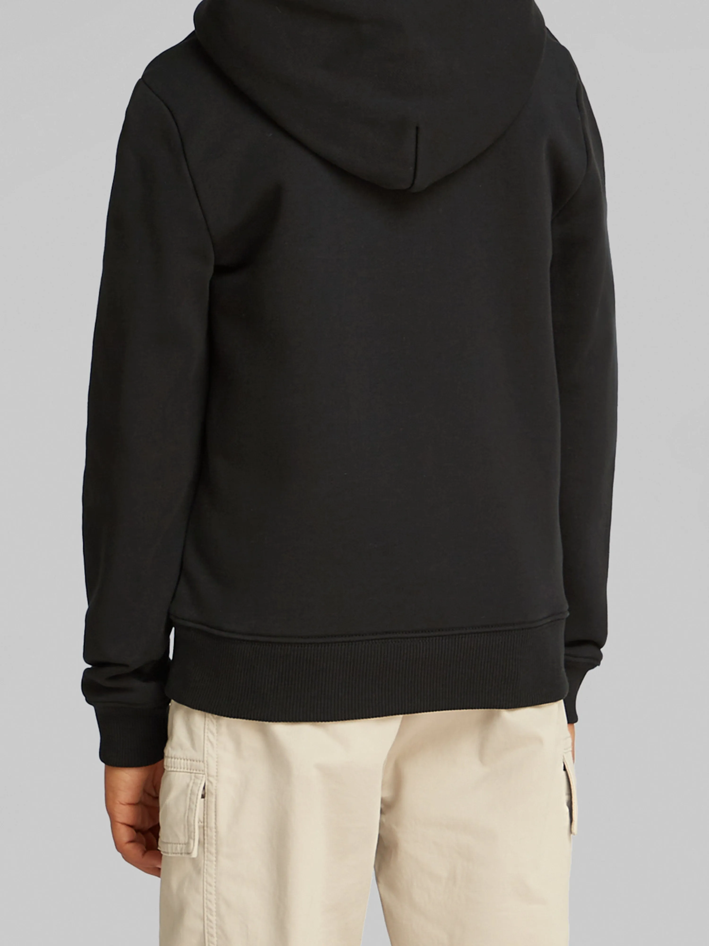 Calvin Klein Kids Logo Regular Terry Hoodie in Black