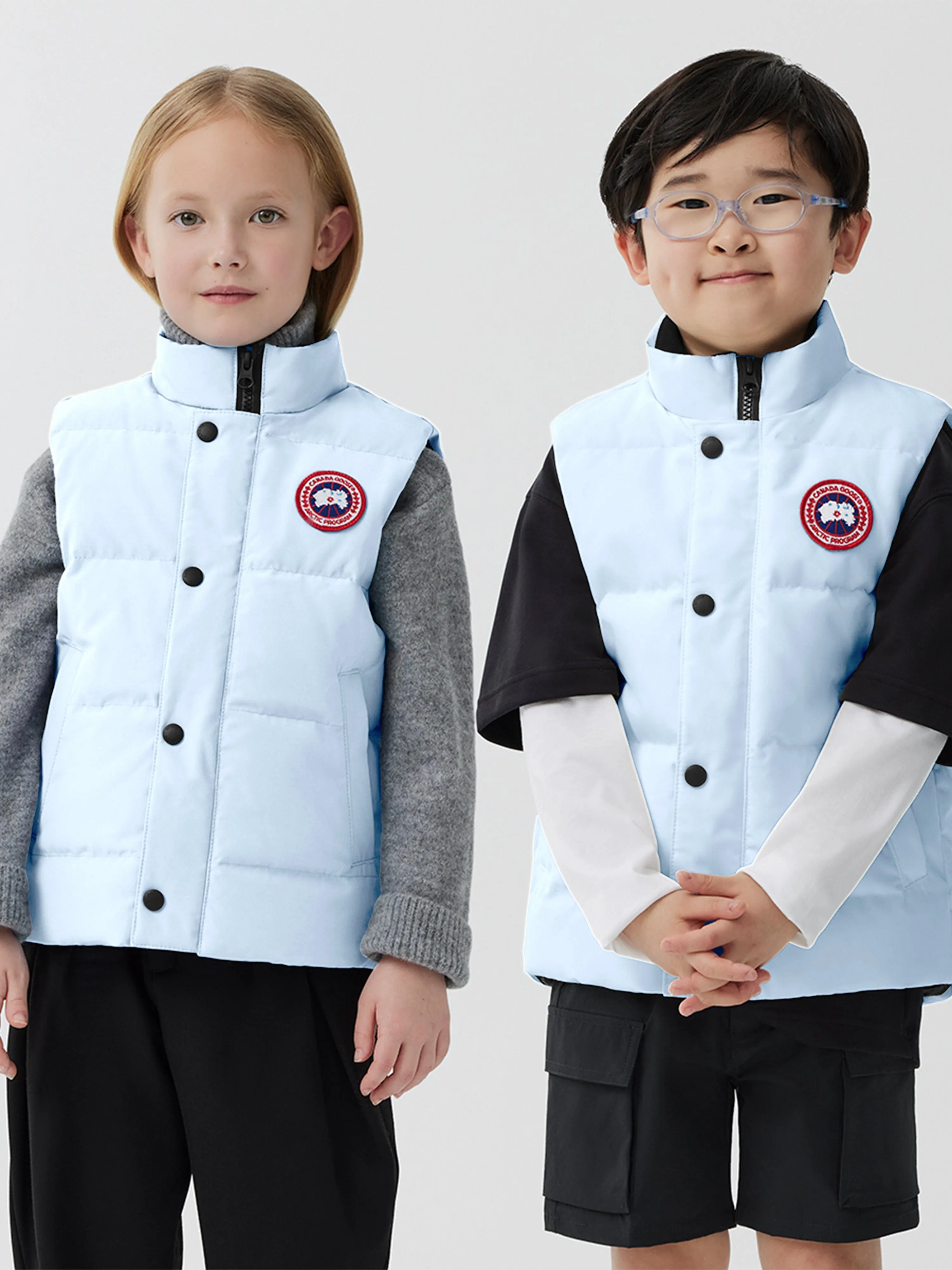 Canada Goose Kids Down Padded Vanier Gilet in Grey