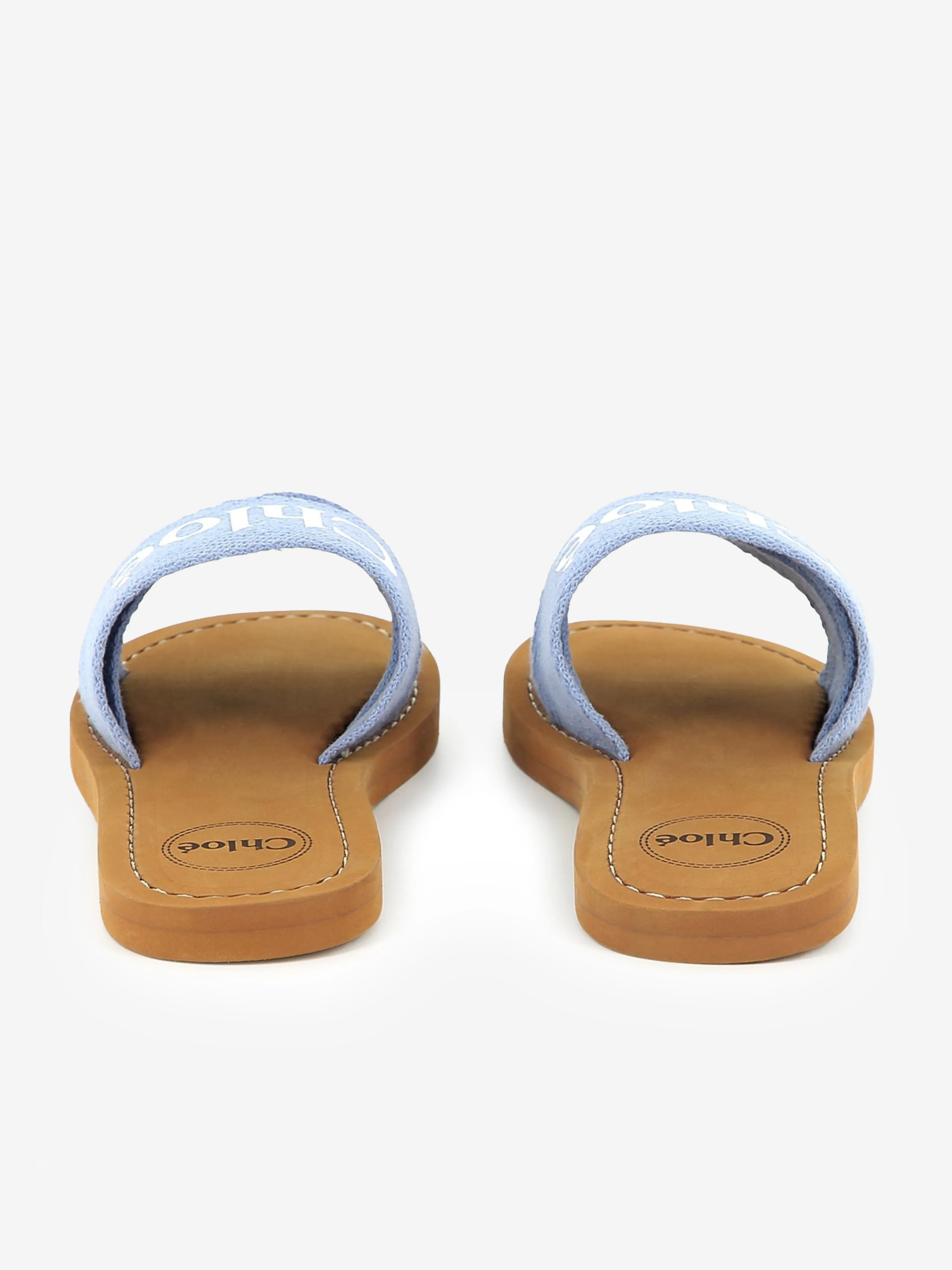 Chlo Girls Denim Logo Sliders in Blue