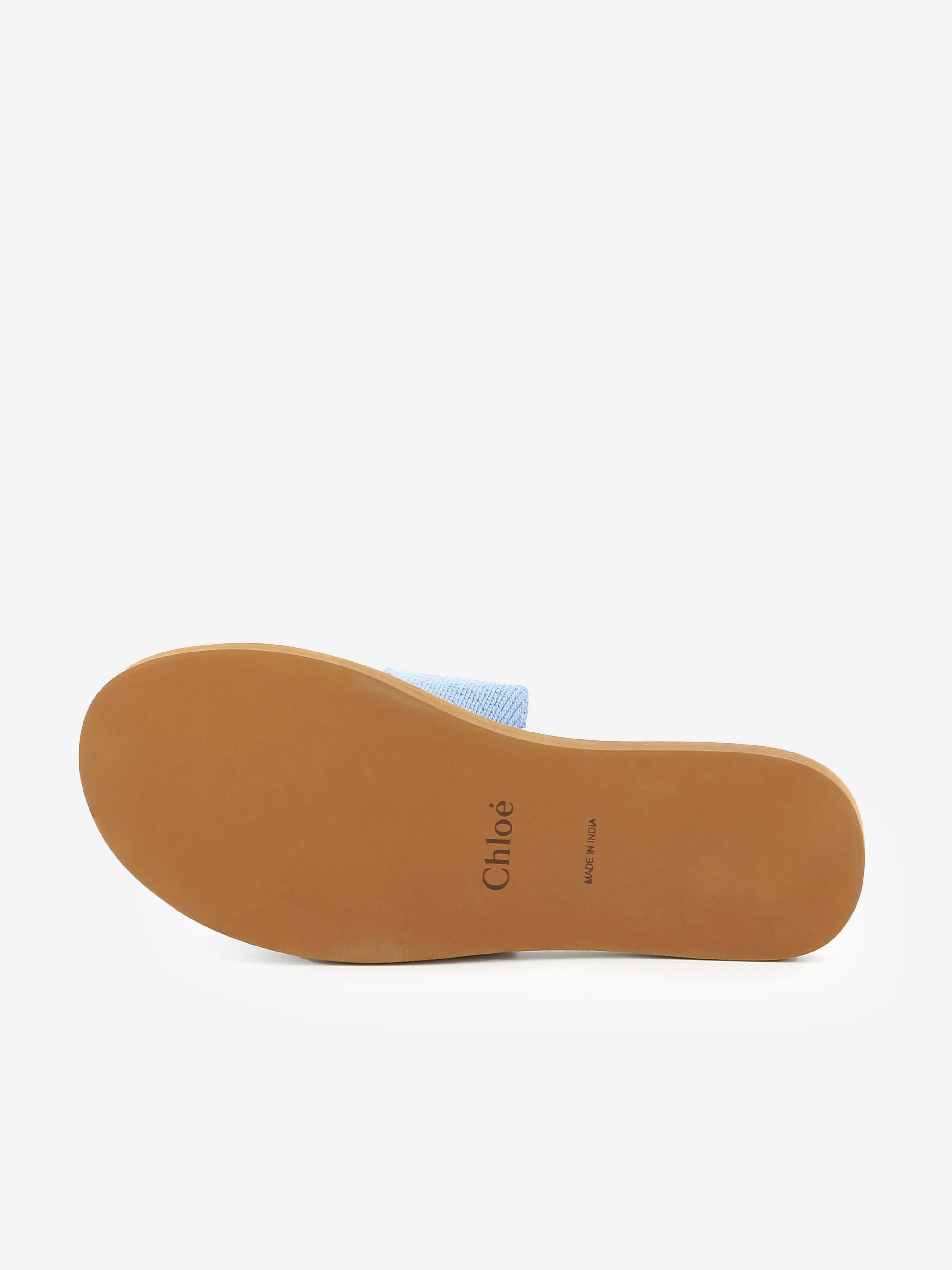 Chlo Girls Denim Logo Sliders in Blue
