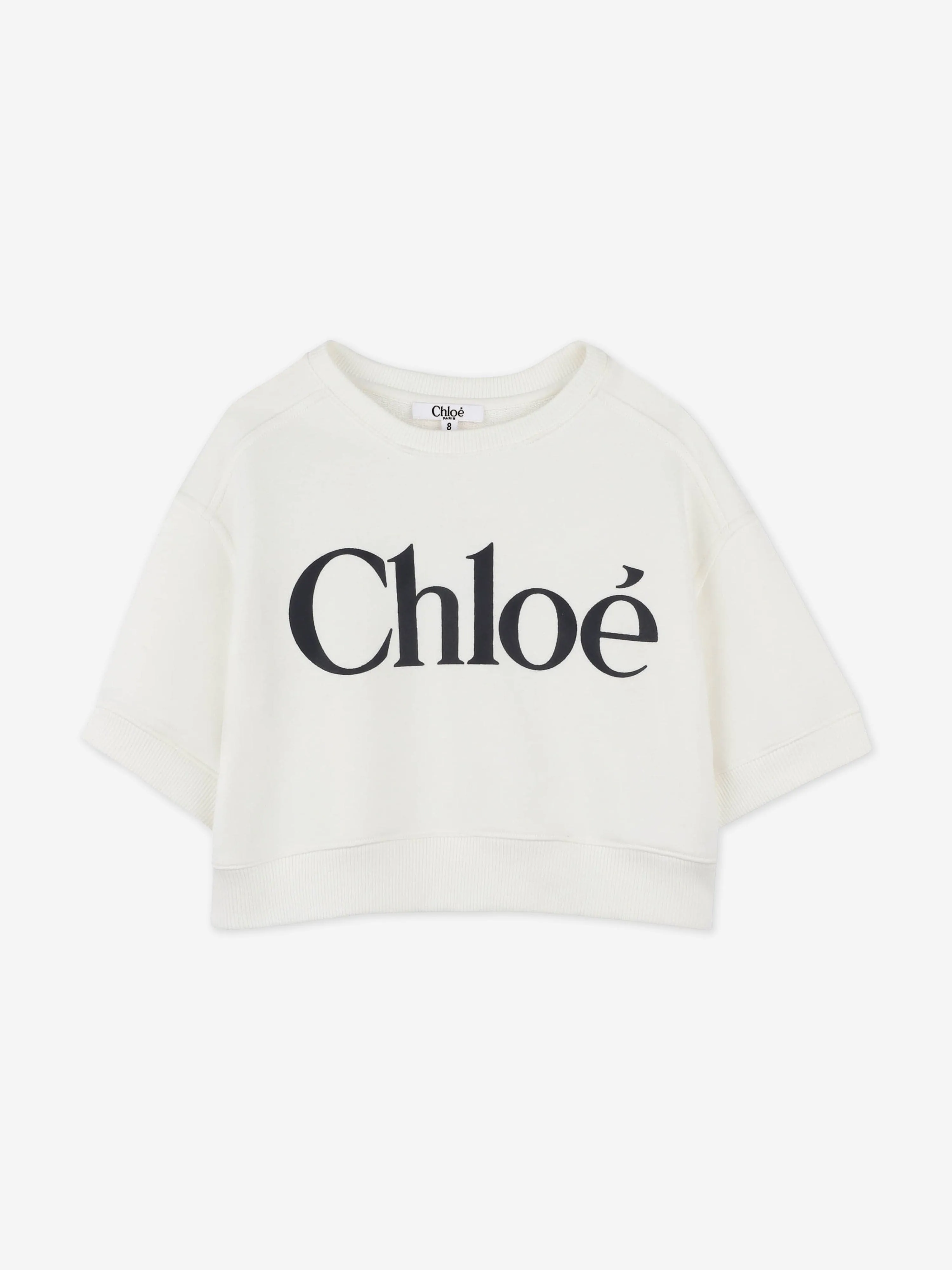 Chlo Girls Logo Sweatshirt in Ivory