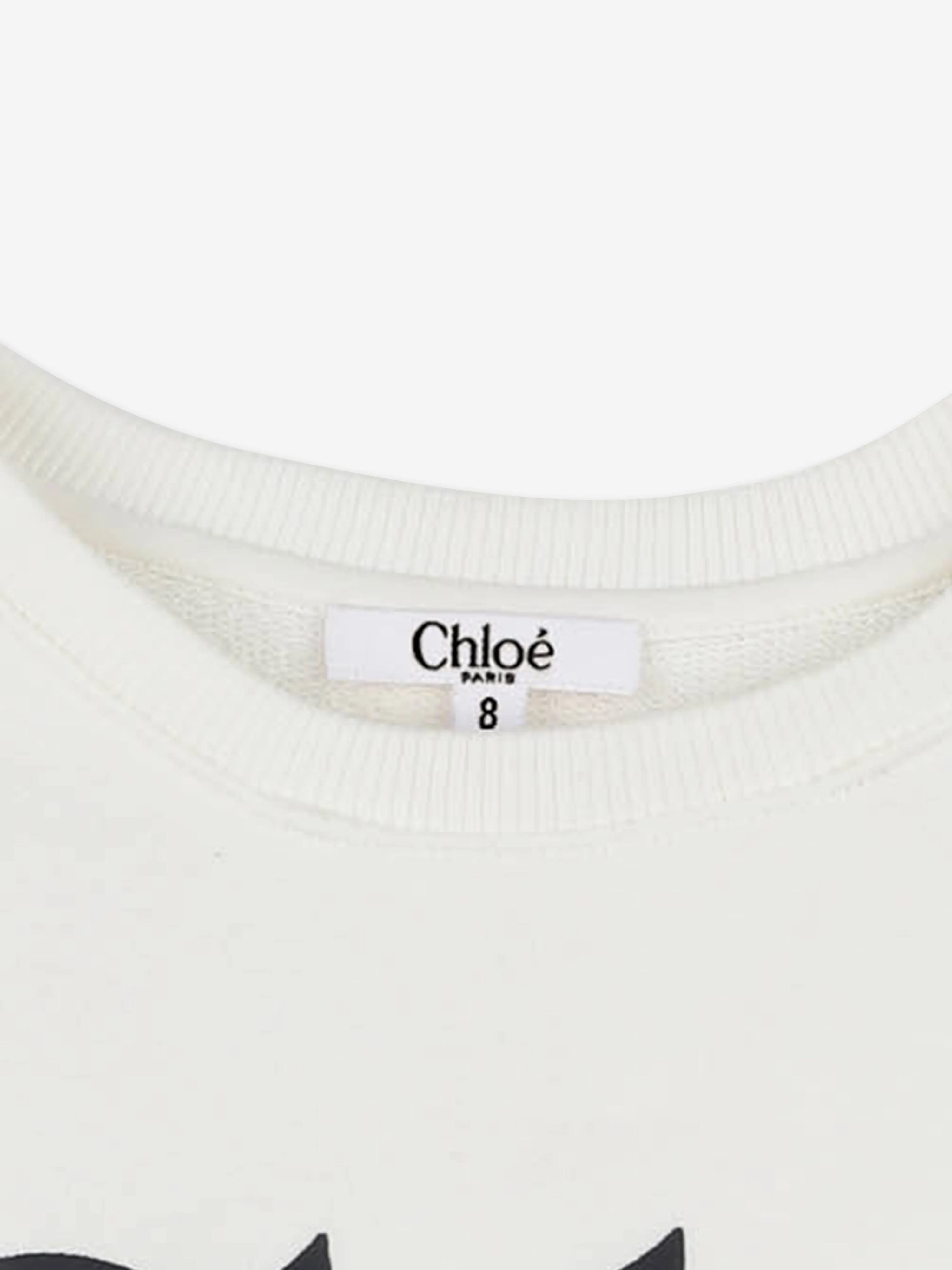 Chlo Girls Logo Sweatshirt in Ivory
