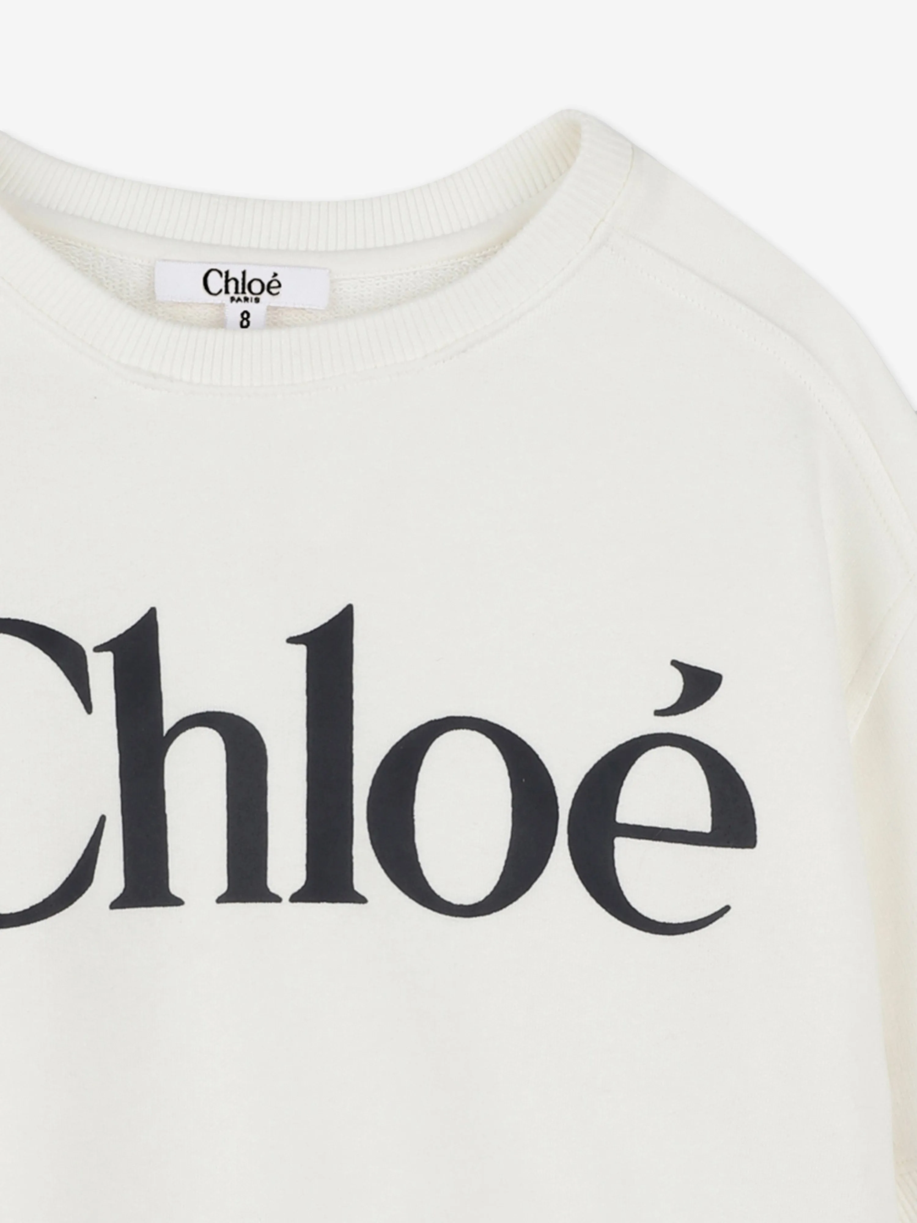 Chlo Girls Logo Sweatshirt in Ivory