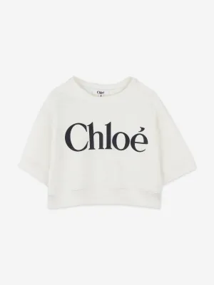 Chlo Girls Logo Sweatshirt in Ivory