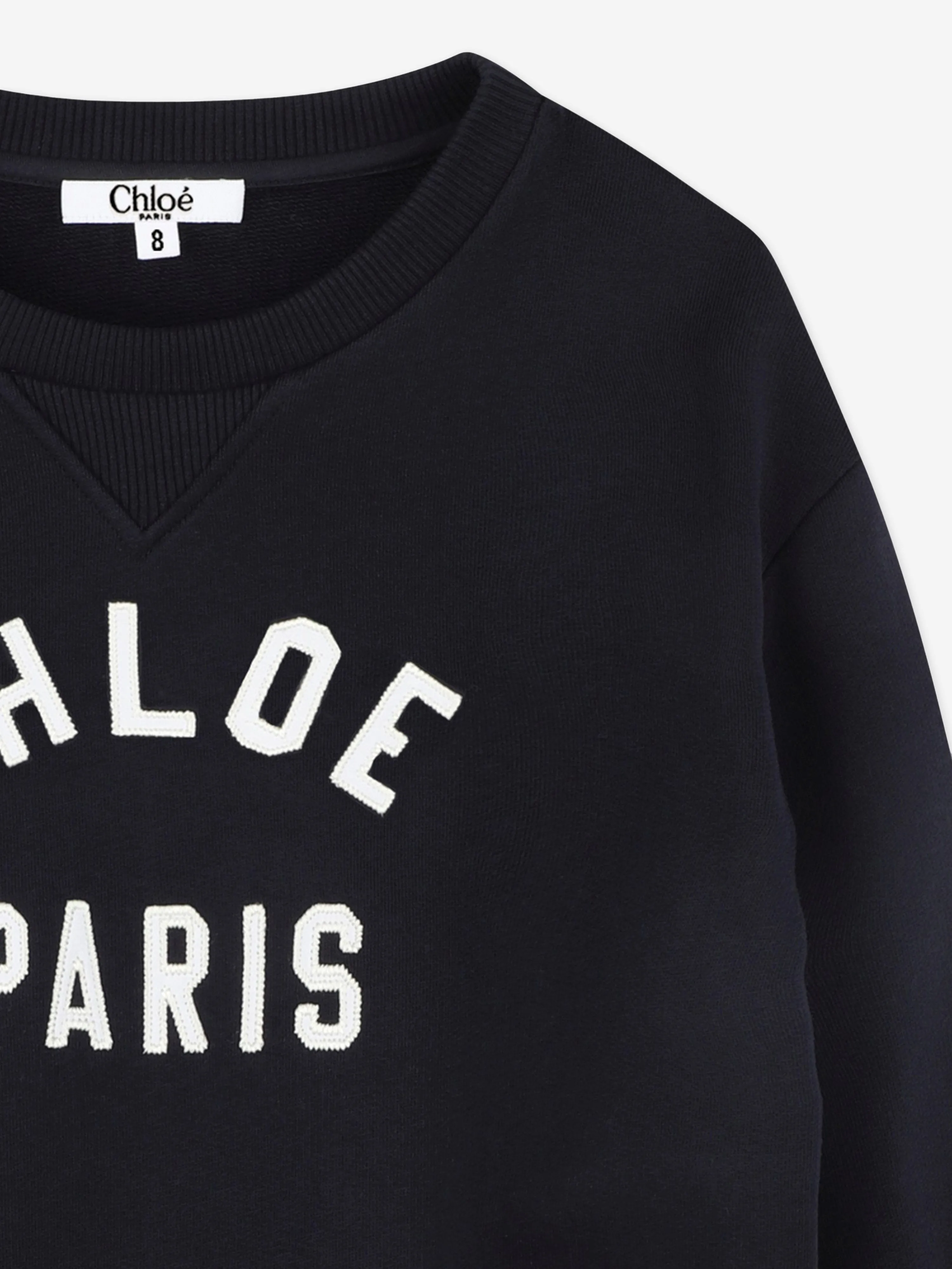 Chlo Girls Paris Logo Sweatshirt in Navy