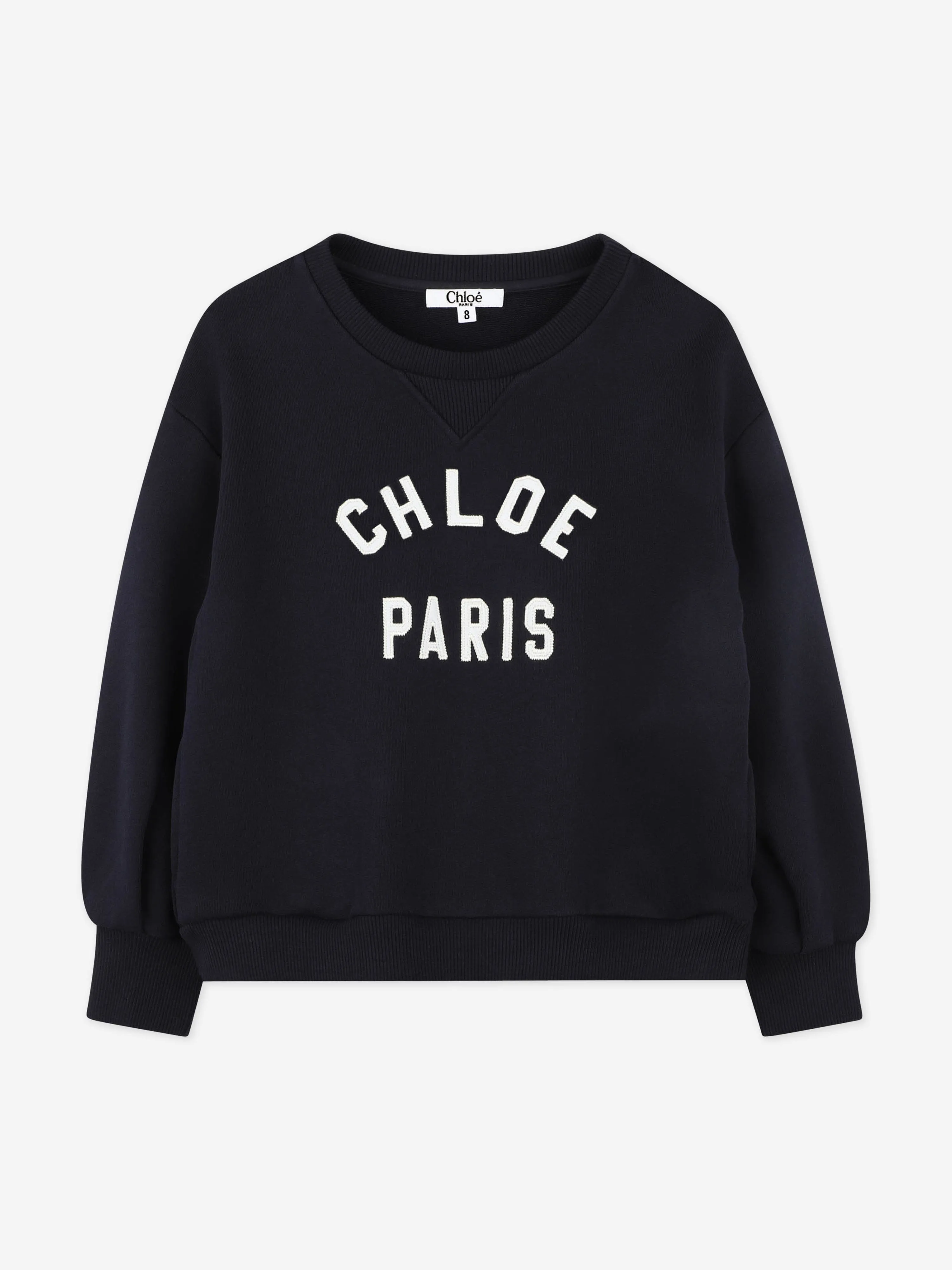 Chlo Girls Paris Logo Sweatshirt in Navy