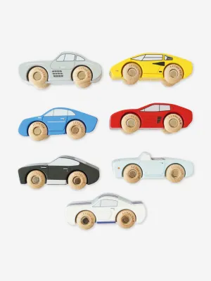 Classic Wooden Sports Cars-7 Piece (W:9 x D:3 x H:3.3 cm)