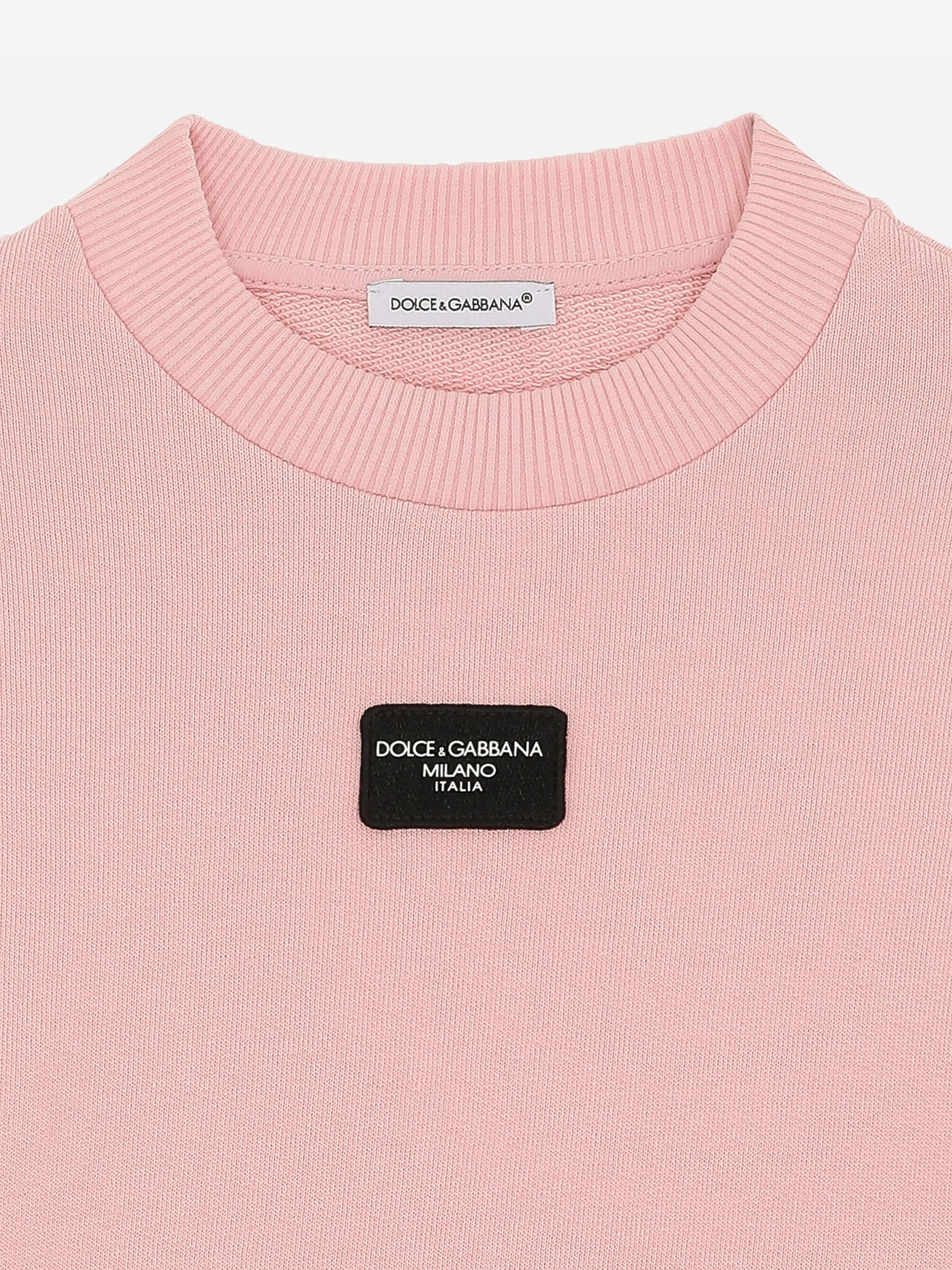 Dolce & Gabbana Girls Logo Label Sweatshirt in Pink