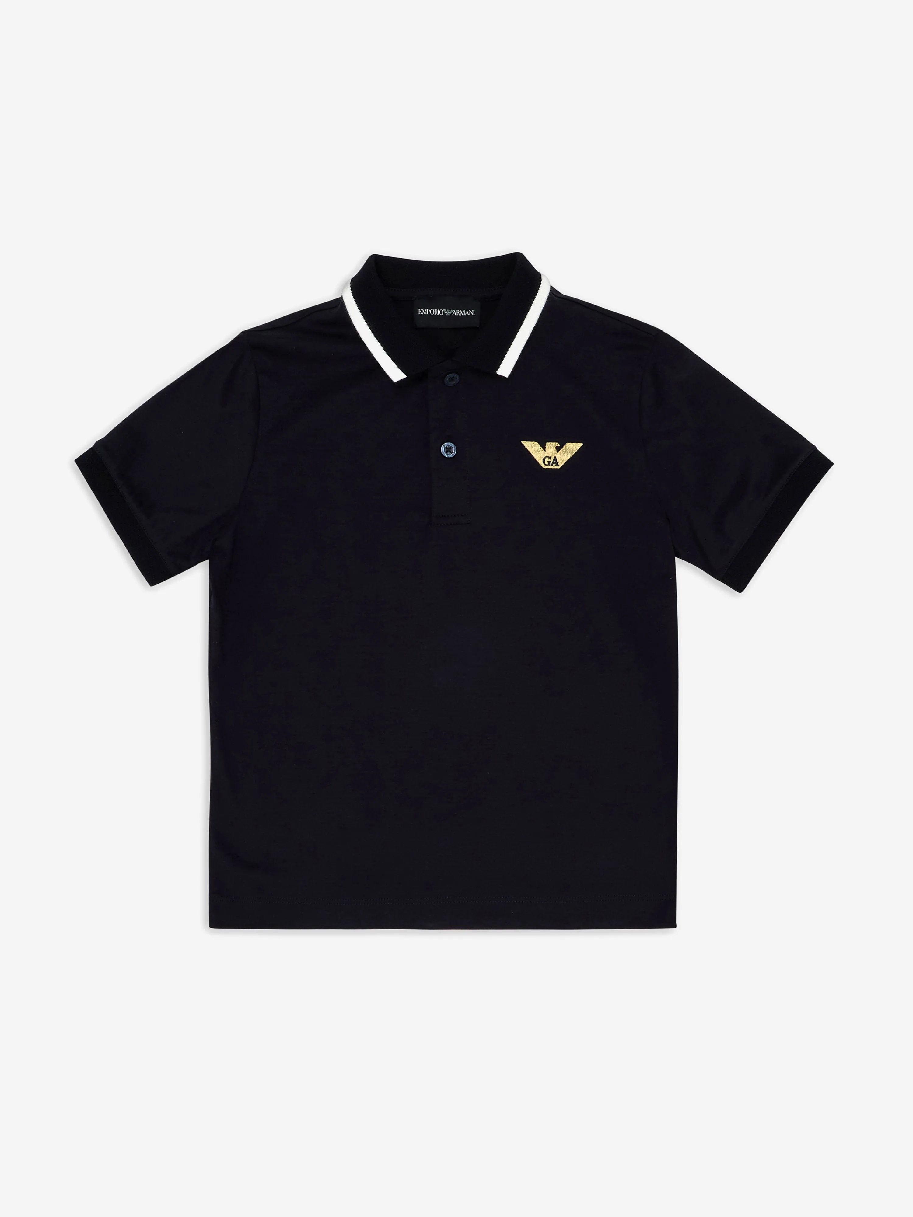 Emporio Armani Boys Logo Polo Shirt in Navy