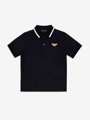 Emporio Armani Boys Logo Polo Shirt in Navy