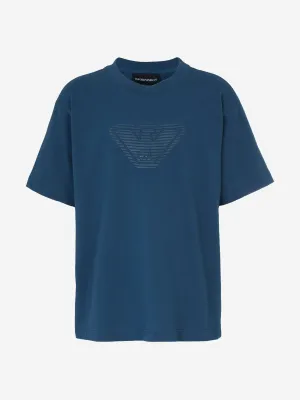 Emporio Armani Boys Logo T-Shirt in Blue