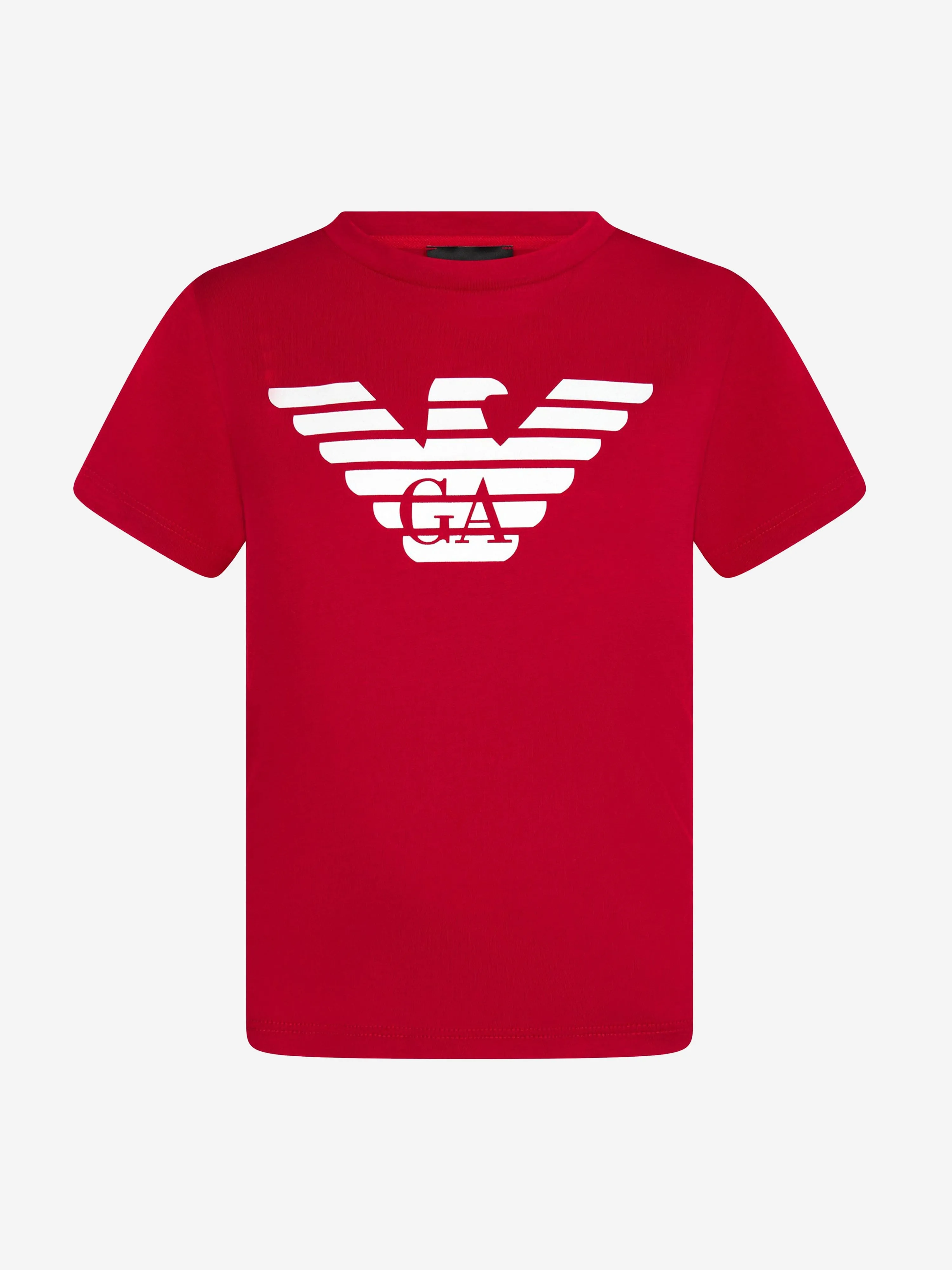 Emporio Armani Boys Logo T-Shirt in Red